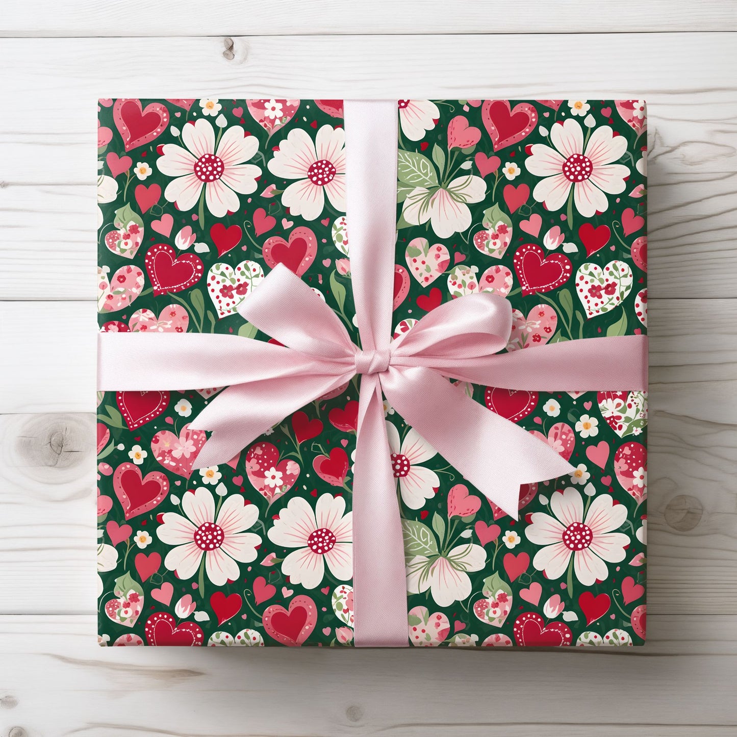 Flora & Heart Wrapping Paper,