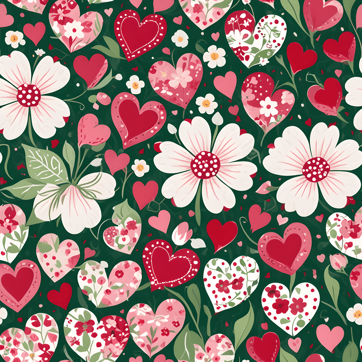 Flora & Heart Wrapping Paper,