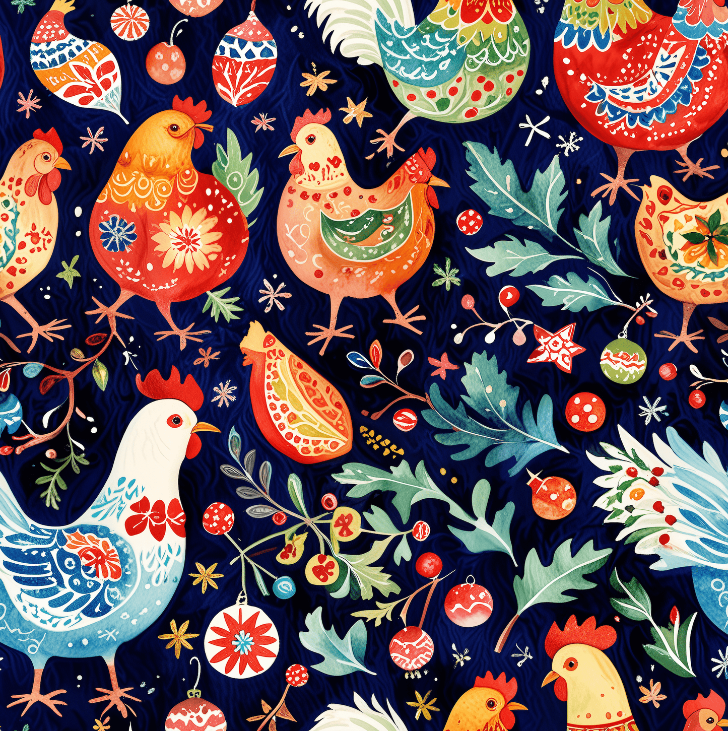 Vibrant Wrapping Paper Roll - Whimsical Chicken Design
