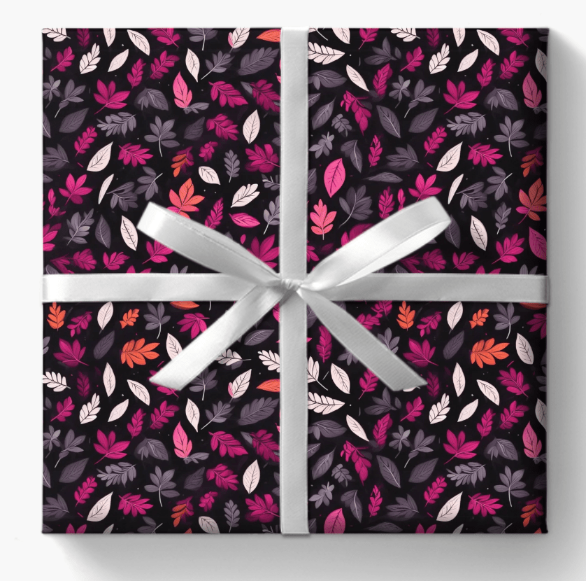 Colorful Pink Leaf Wrapping Paper