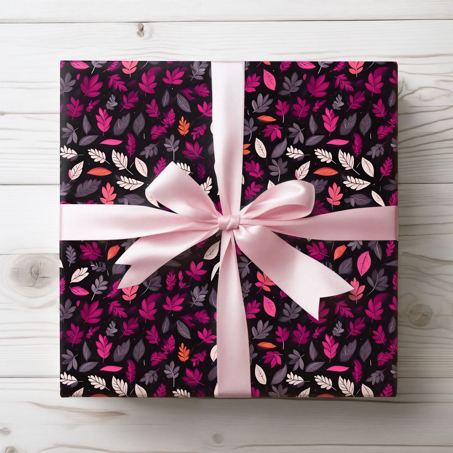 Colorful Pink Leaf Wrapping Paper