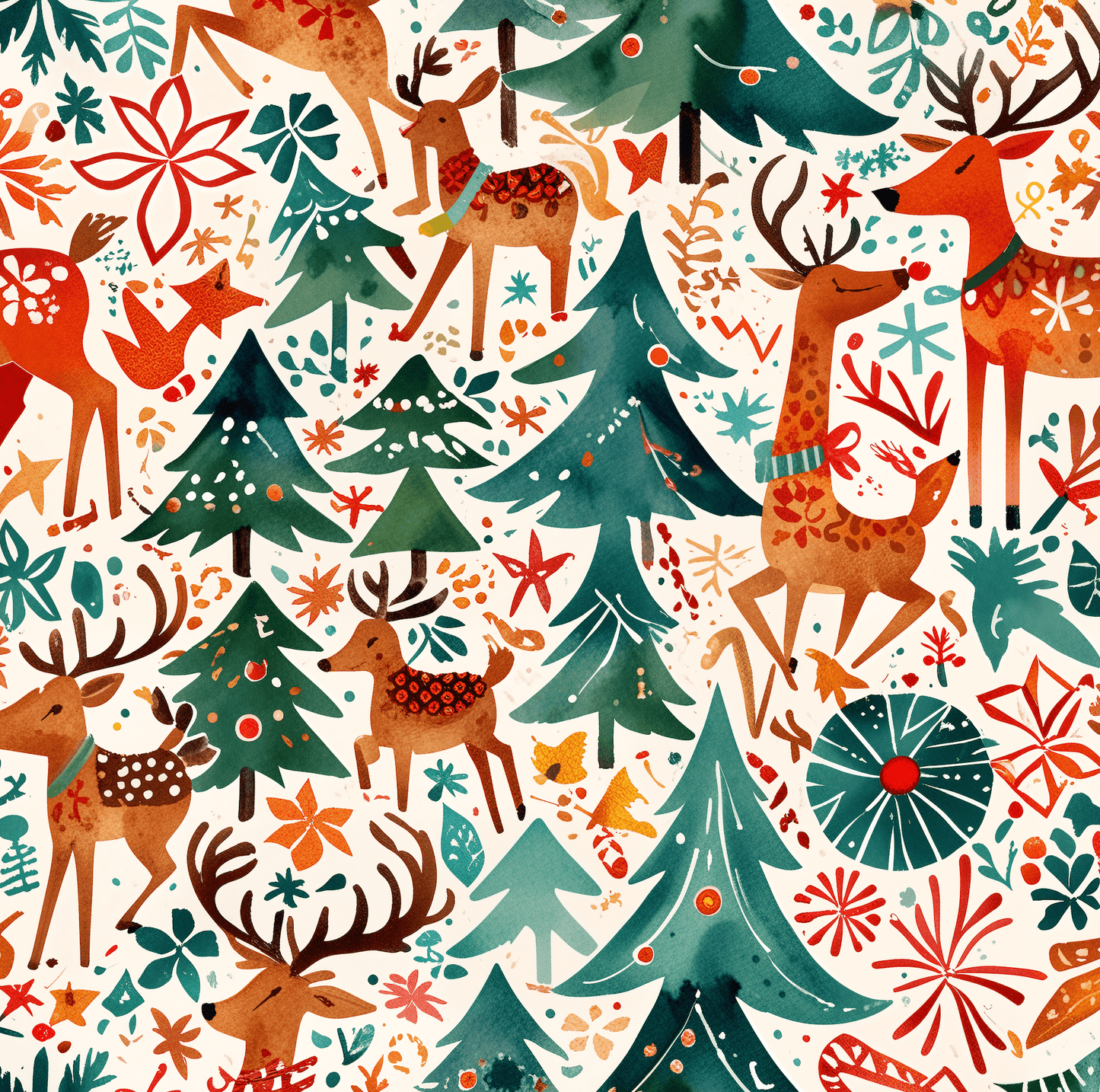 Deerly Beloved: Modern Reindeer Mayhem Wrapping Paper