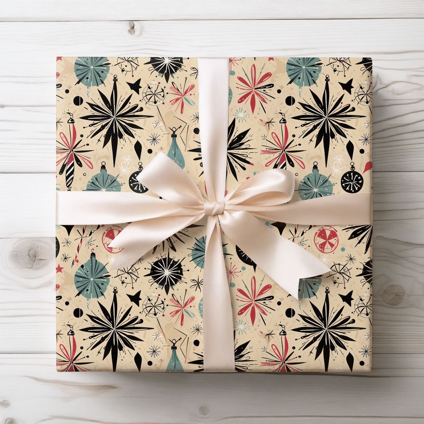 Vintage Abstract Ornament Christmas Wrapping Paper - Lokipawz