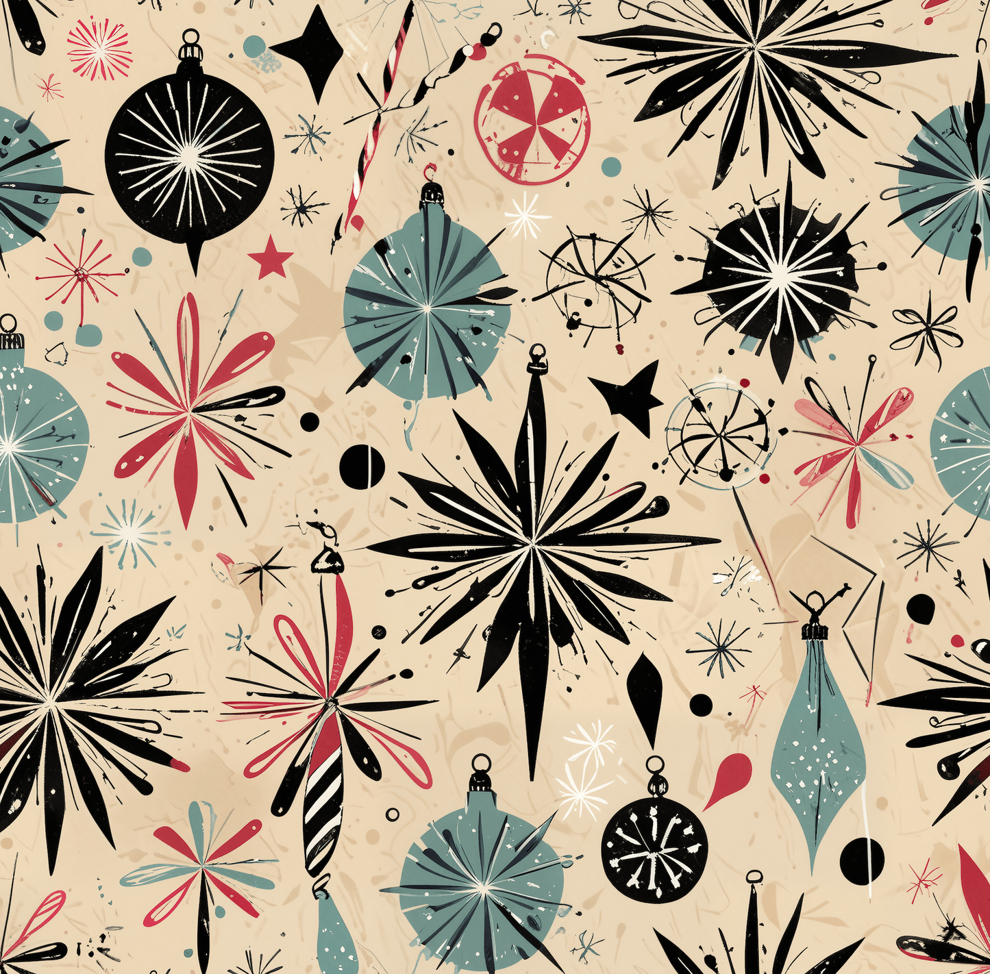 Vintage Abstract Ornament Christmas Wrapping Paper - Lokipawz