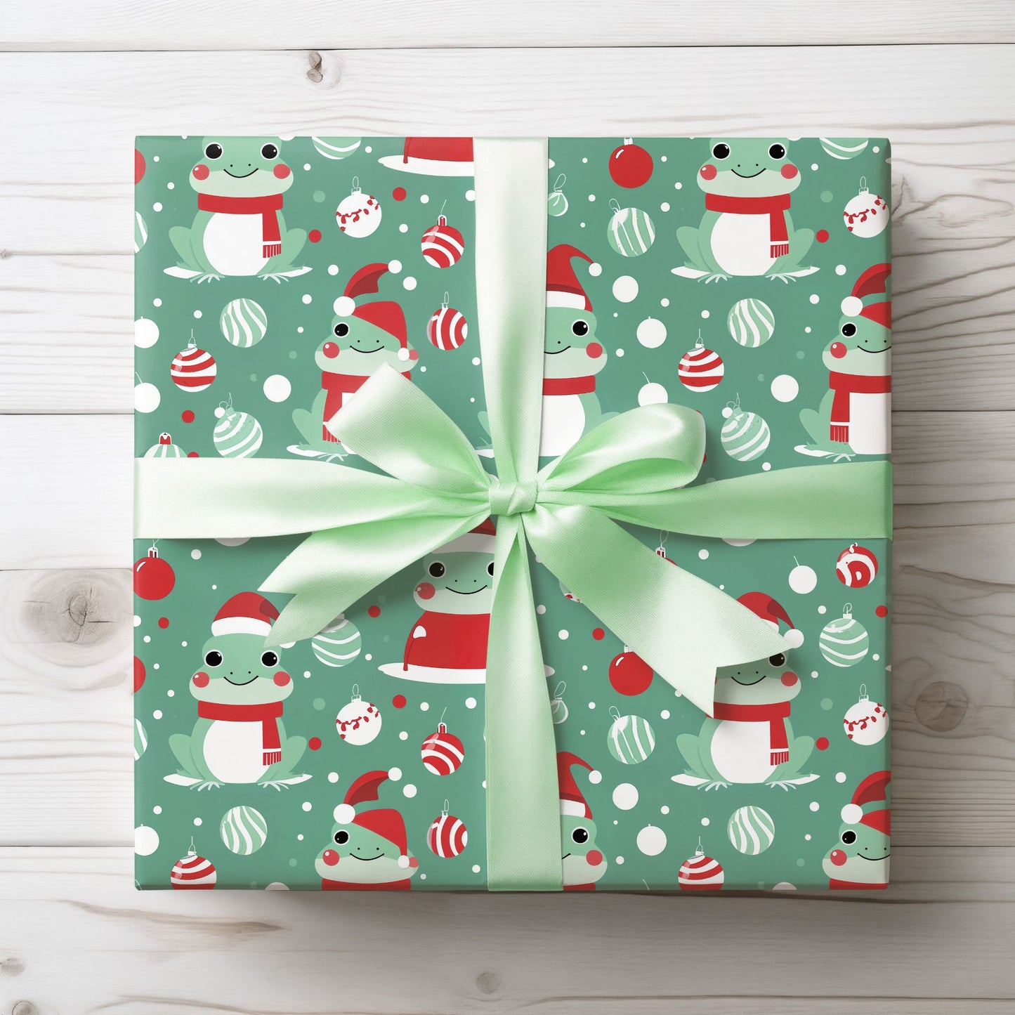 Hoppy Holidays โ Festive Frog Wrapping Paper That Jumps for Joy