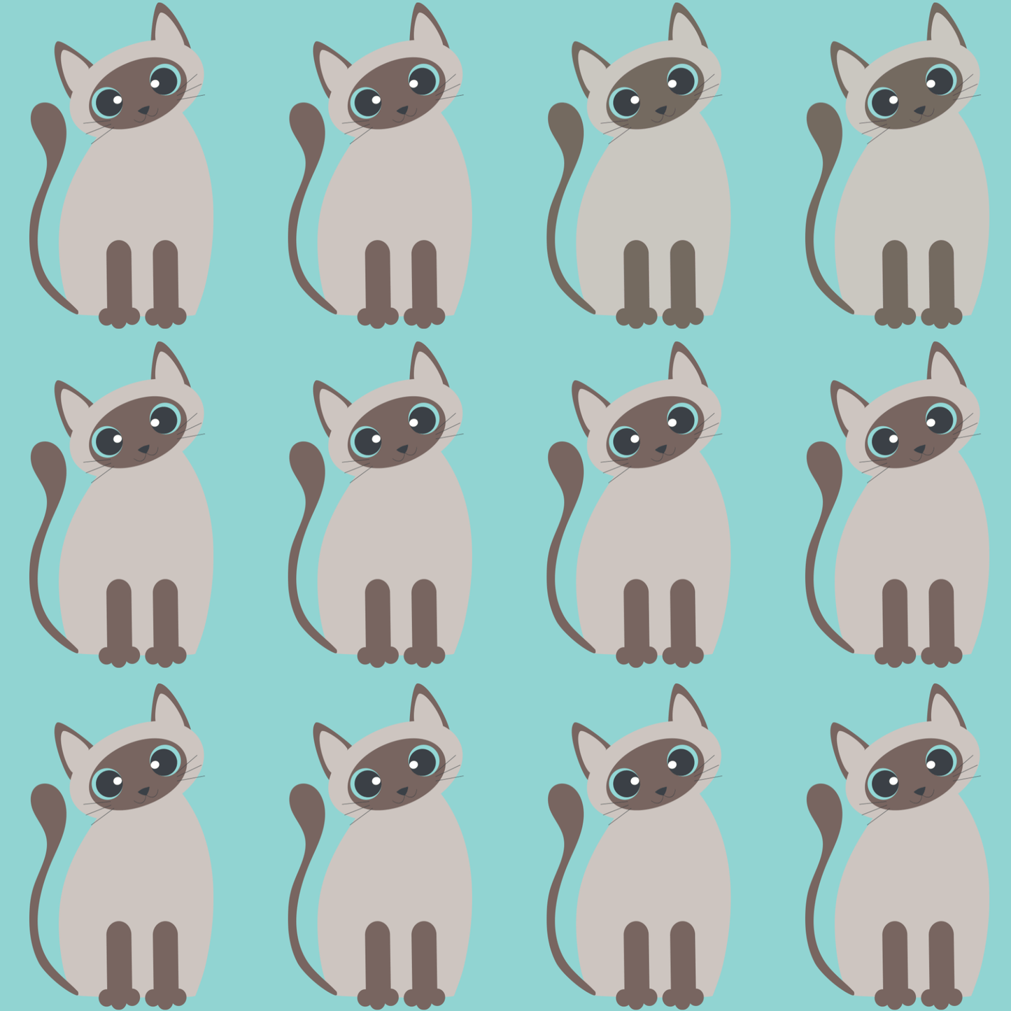Siamese Cat Wrapping Paper – Elegant Blue Background for Cat Lovers