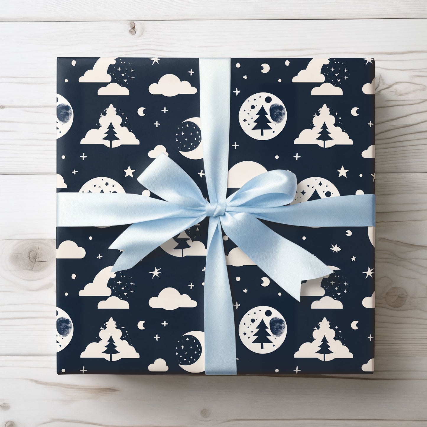 Wrapping Paper - Midnight Pines and Stars Wrapping Paper