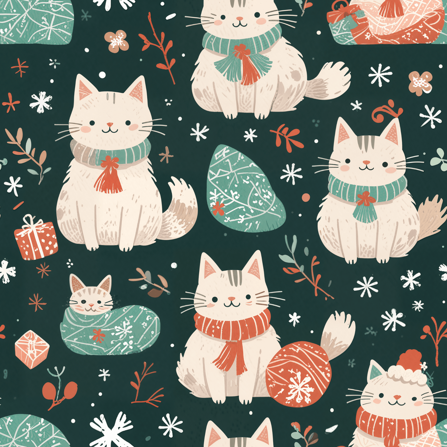 Purrfectly Cozy Cats – Holiday Wrapping Paper