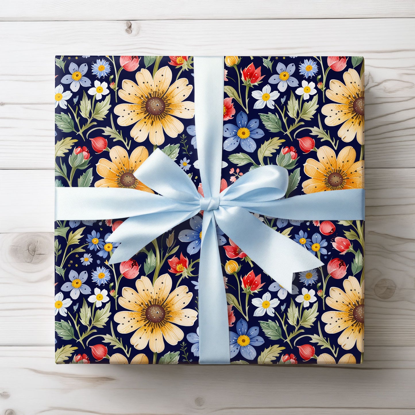 Colorful Floral on Black Background