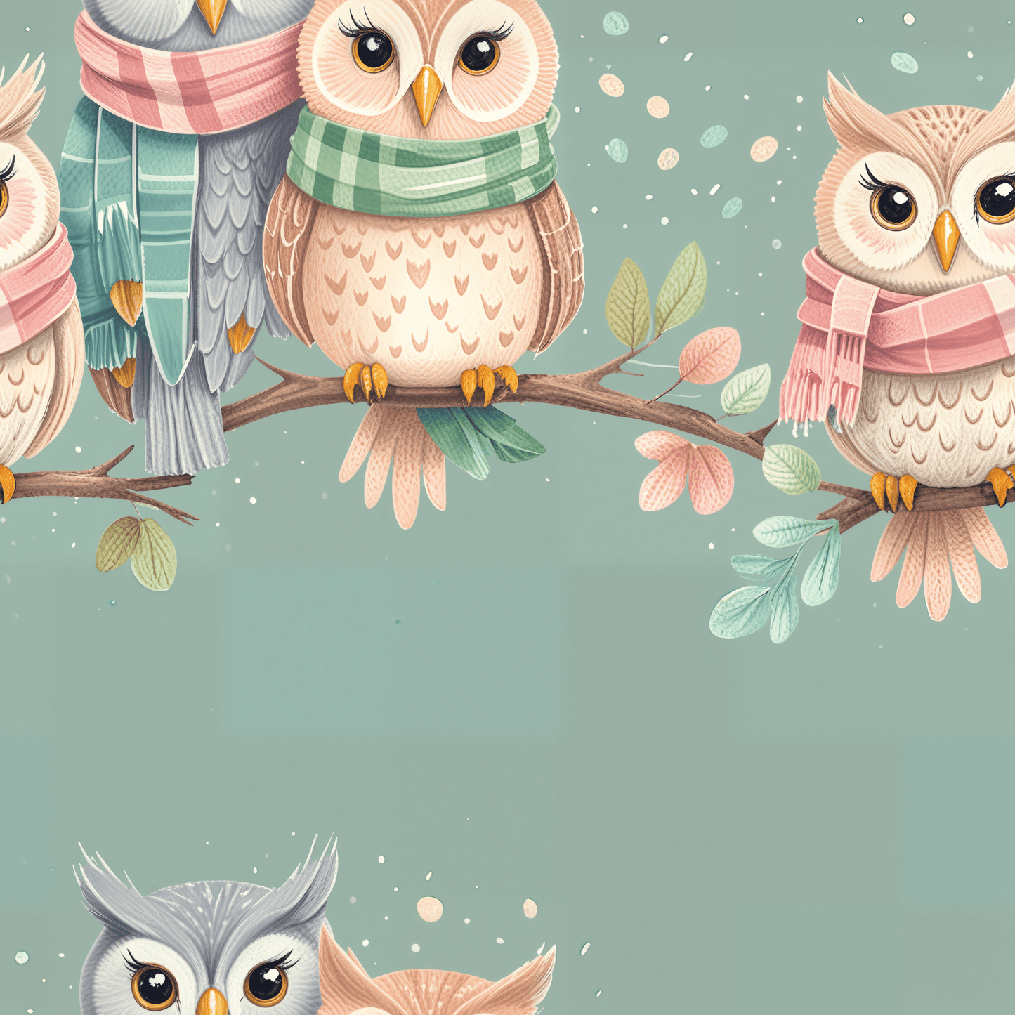 Winter Hoots – Cozy Owl Wrapping Paper
