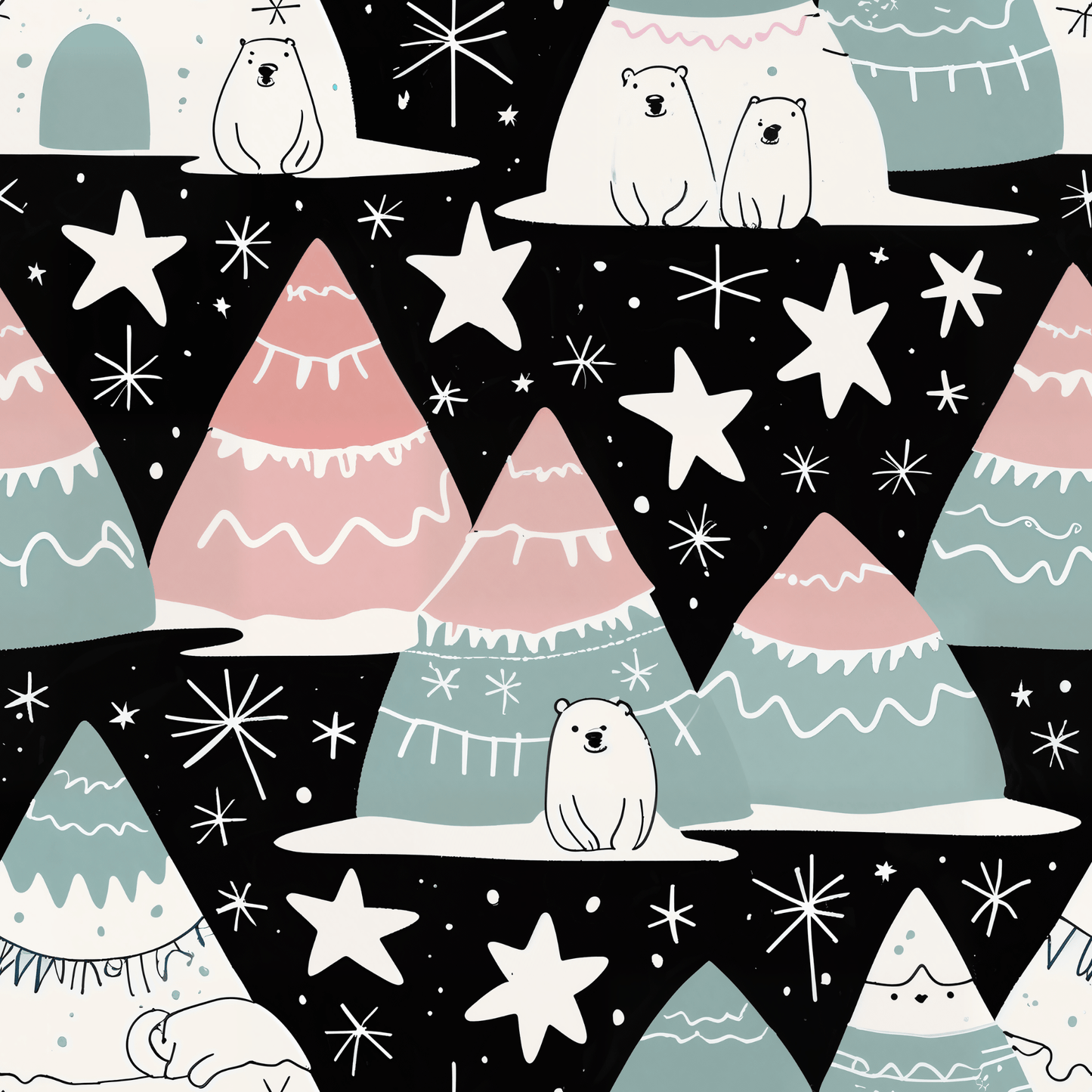 North Star Bears – Arctic Holiday Wrapping Paper