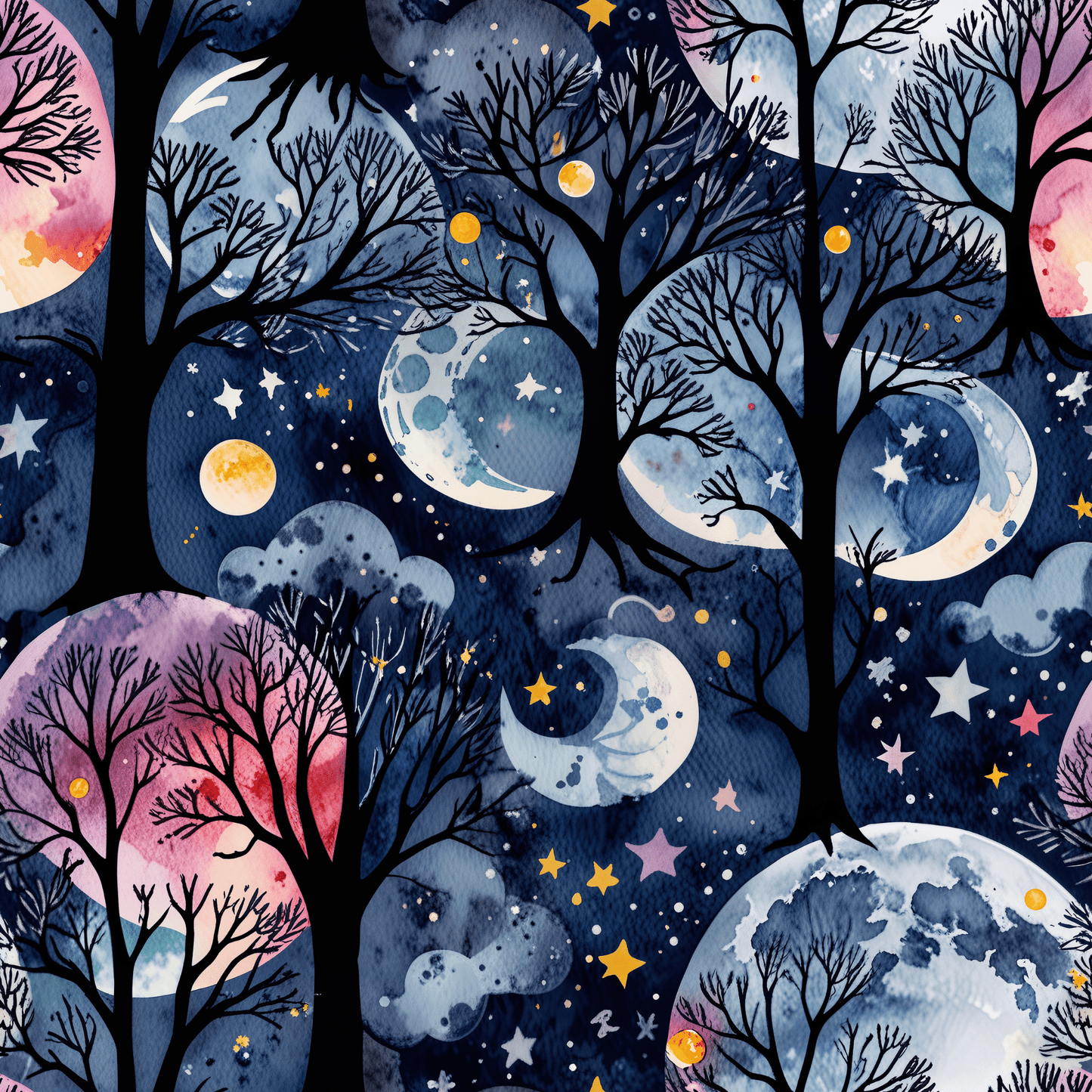 Starry Whimsy – Watercolor Galaxy Wrapping Paper