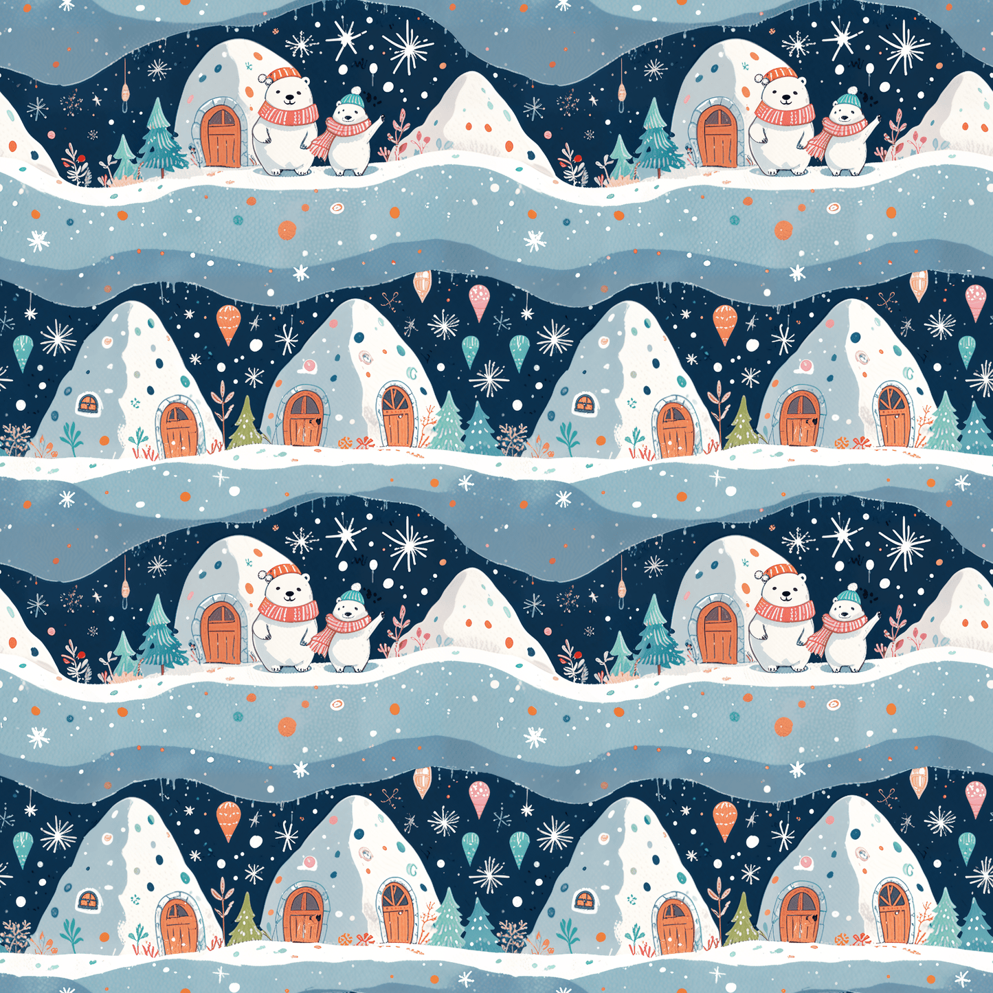 Igloo & Let Go – Polar Bear Village Wrapping Paper