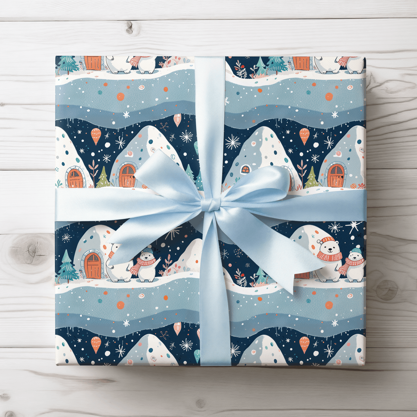 Igloo & Let Go – Polar Bear Village Wrapping Paper