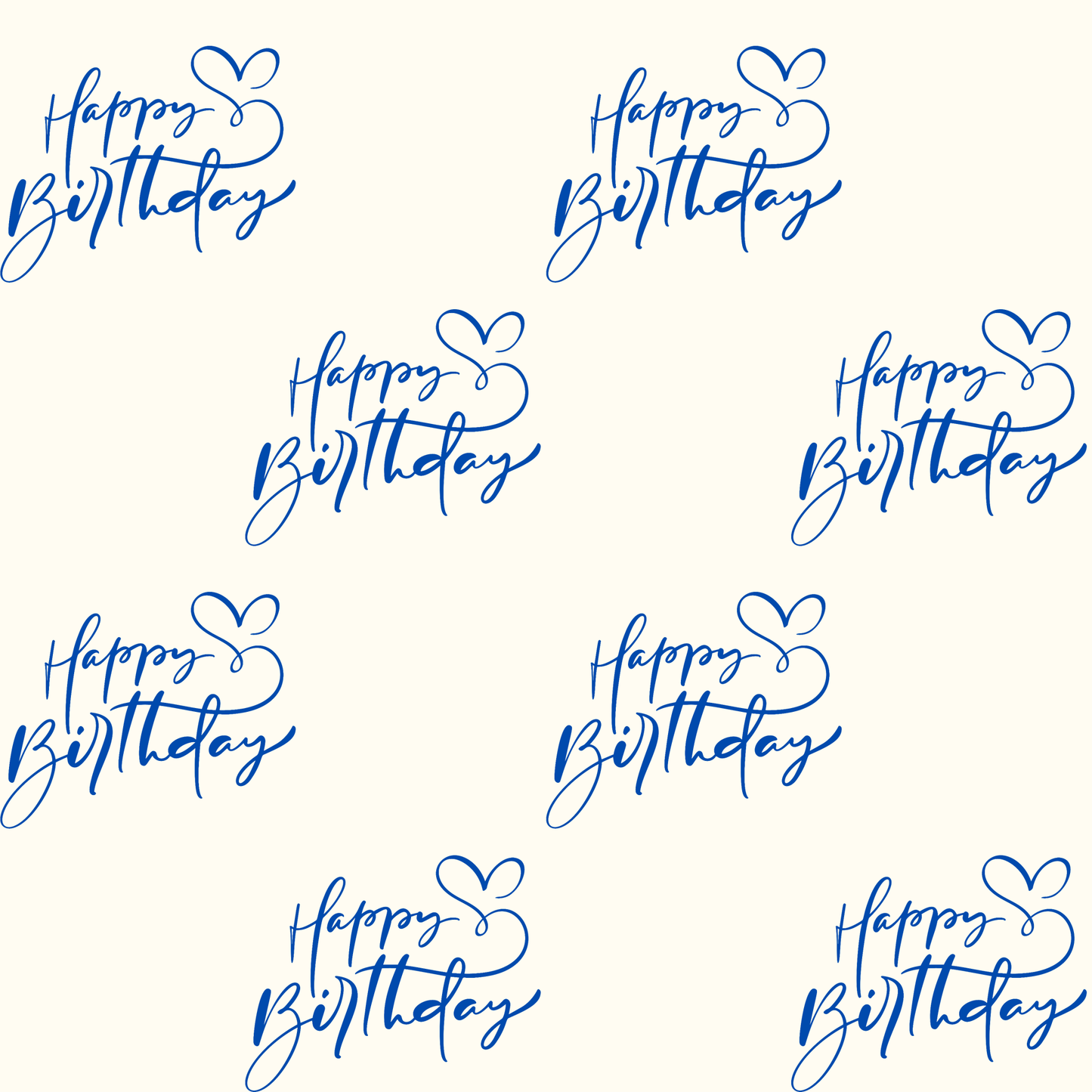 Blue Script Happy Birthday Wrapping Paper