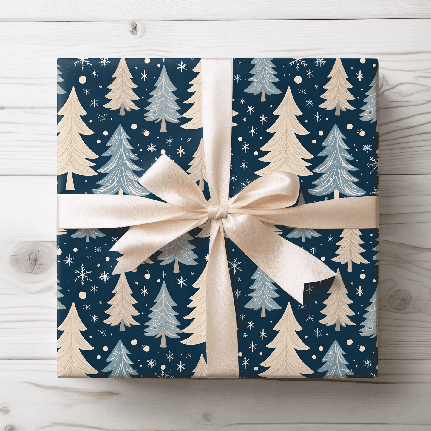 Frosted Pines & Midnight Whimsy Gift Wrap