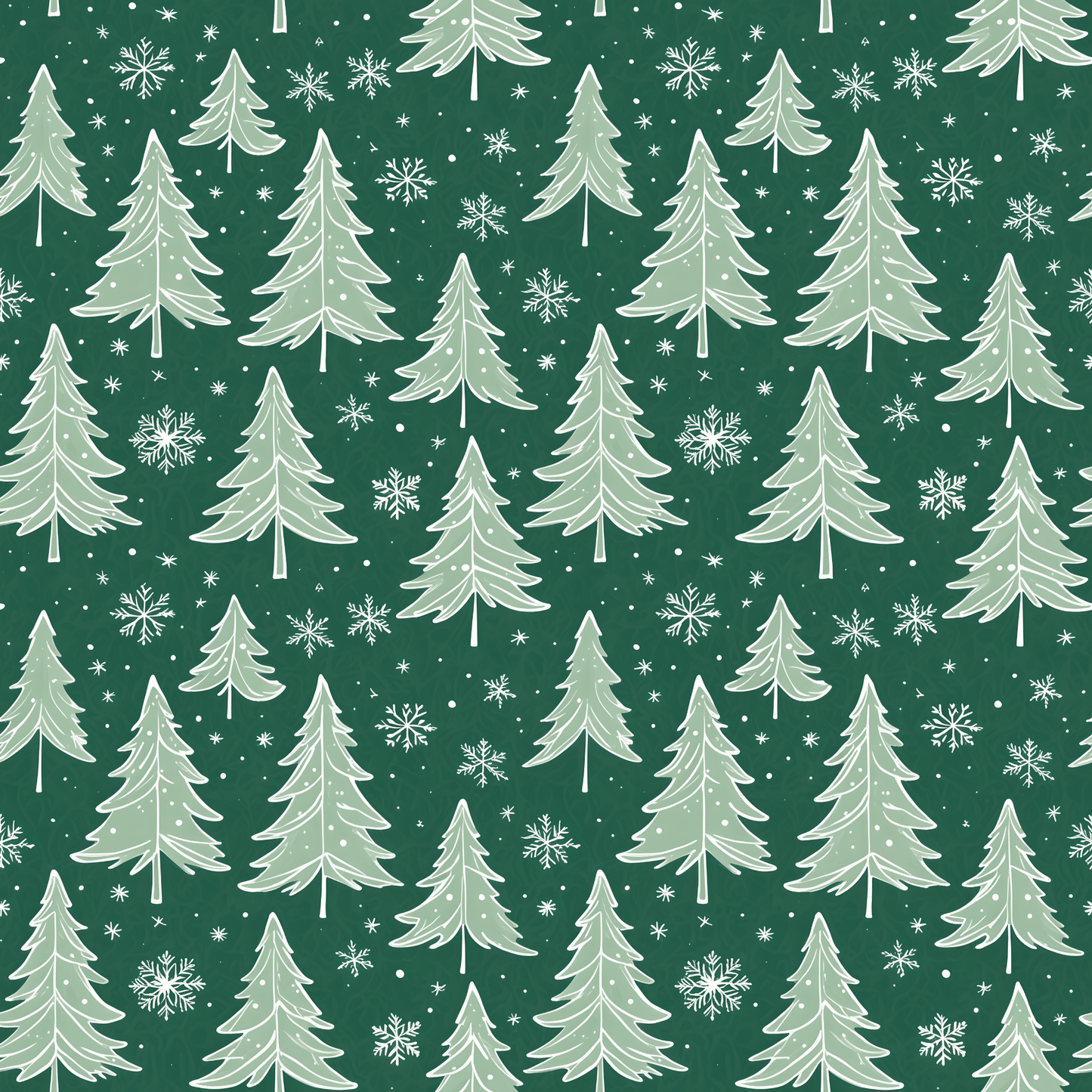 Scandi - Chic Green Christmas Tree Wrapping Paper – Modern Nordic Holiday Gift Wrap
