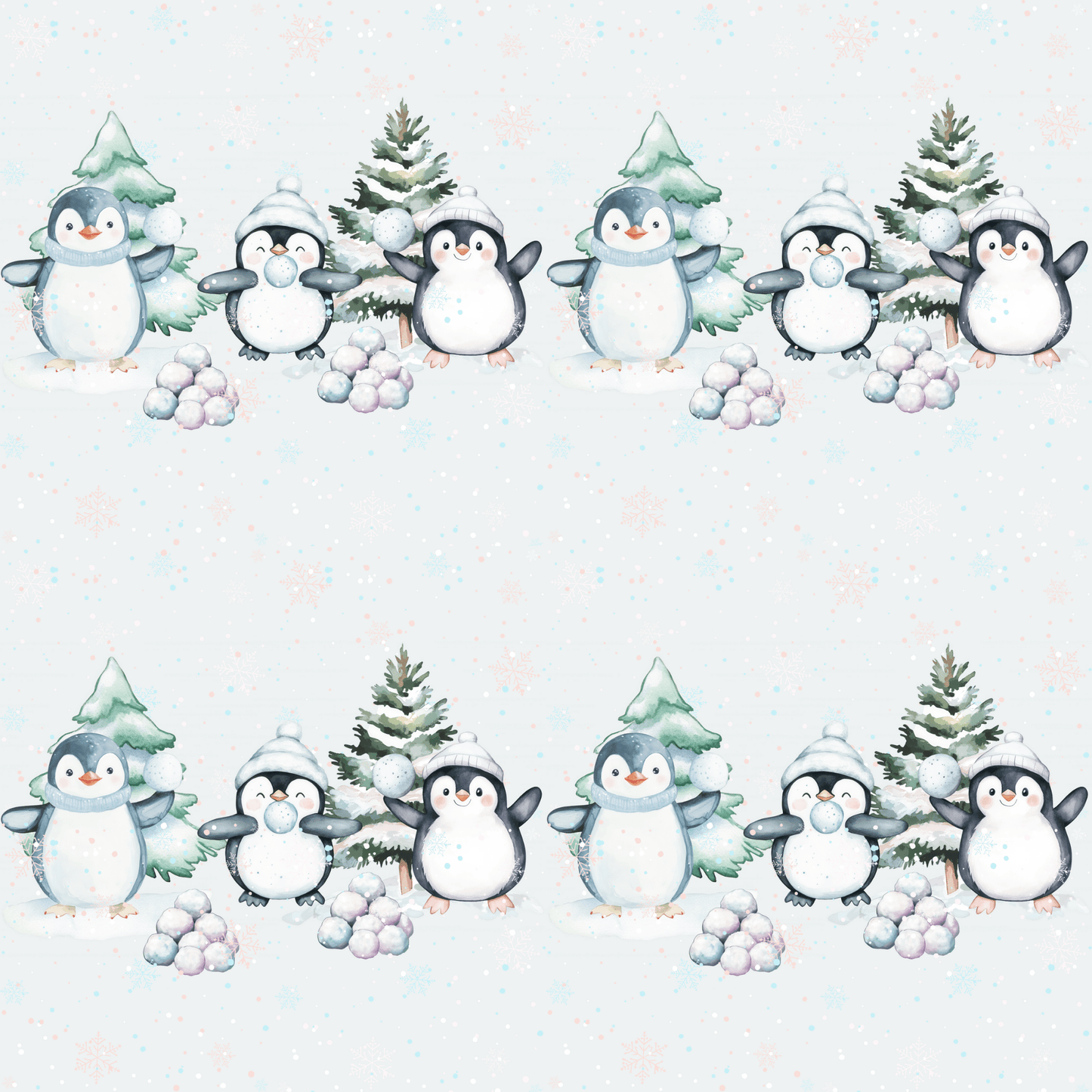Snowball Shenanigans – Playful Penguin Christmas Wrapping Paper