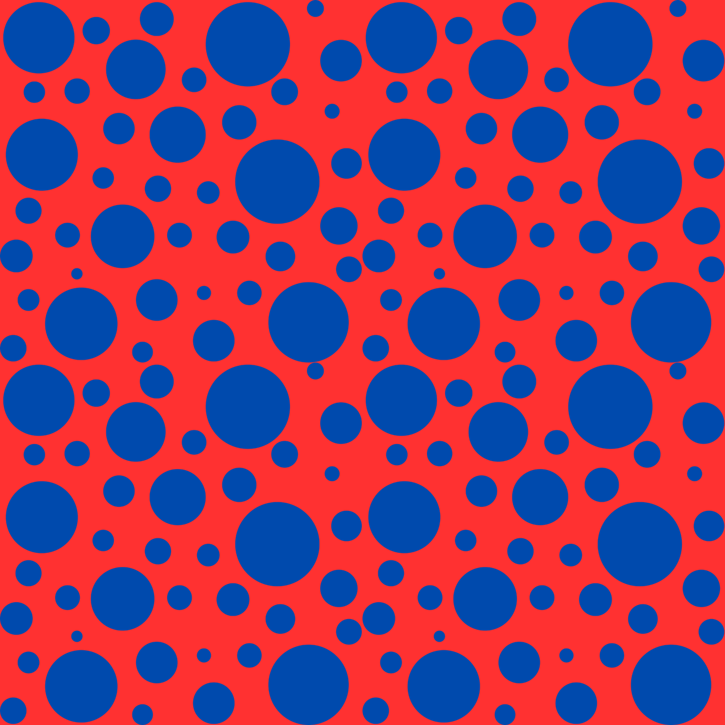 Dot Riot – Bold Blue on Red Modern Wrapping Paper