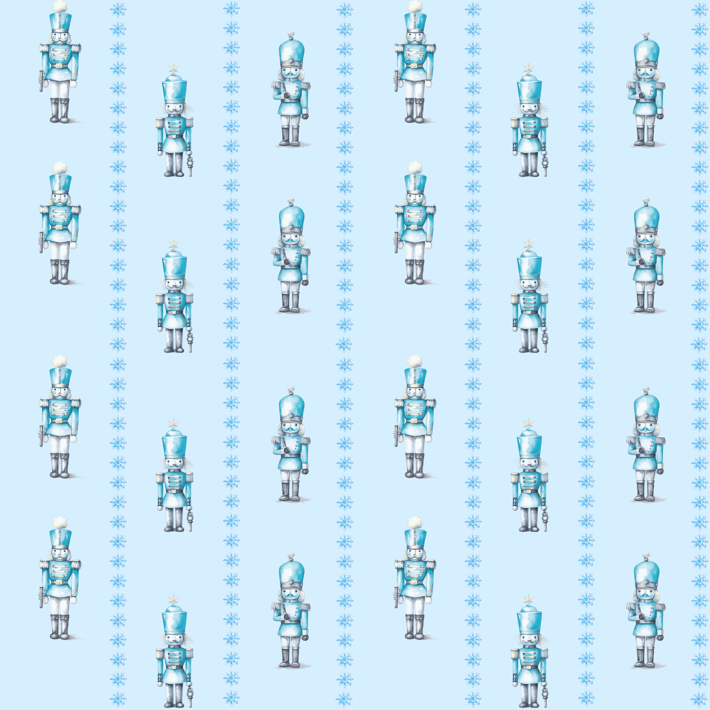 Ice Cracker Suite – Snowy Blue Nutcracker Wrapping Paper