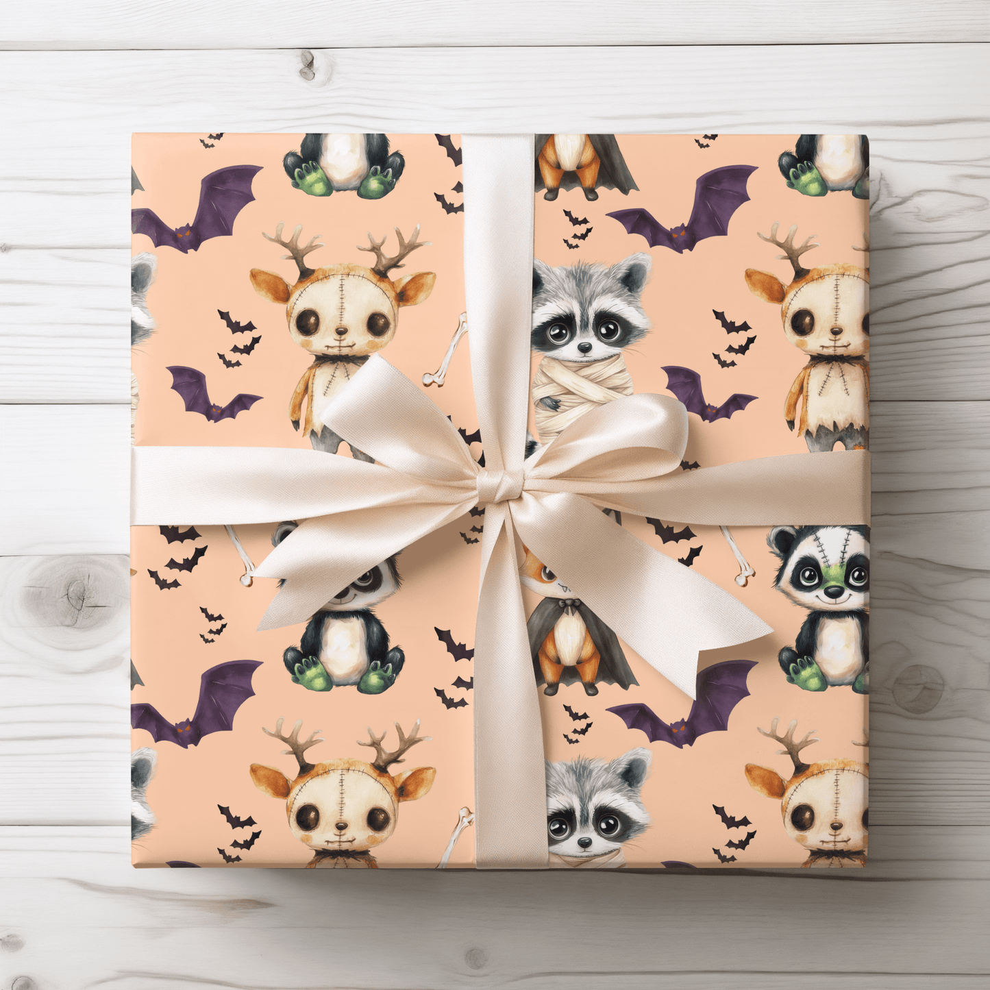 Boop or Boo – Halloween Critter Parade Wrapping Paper