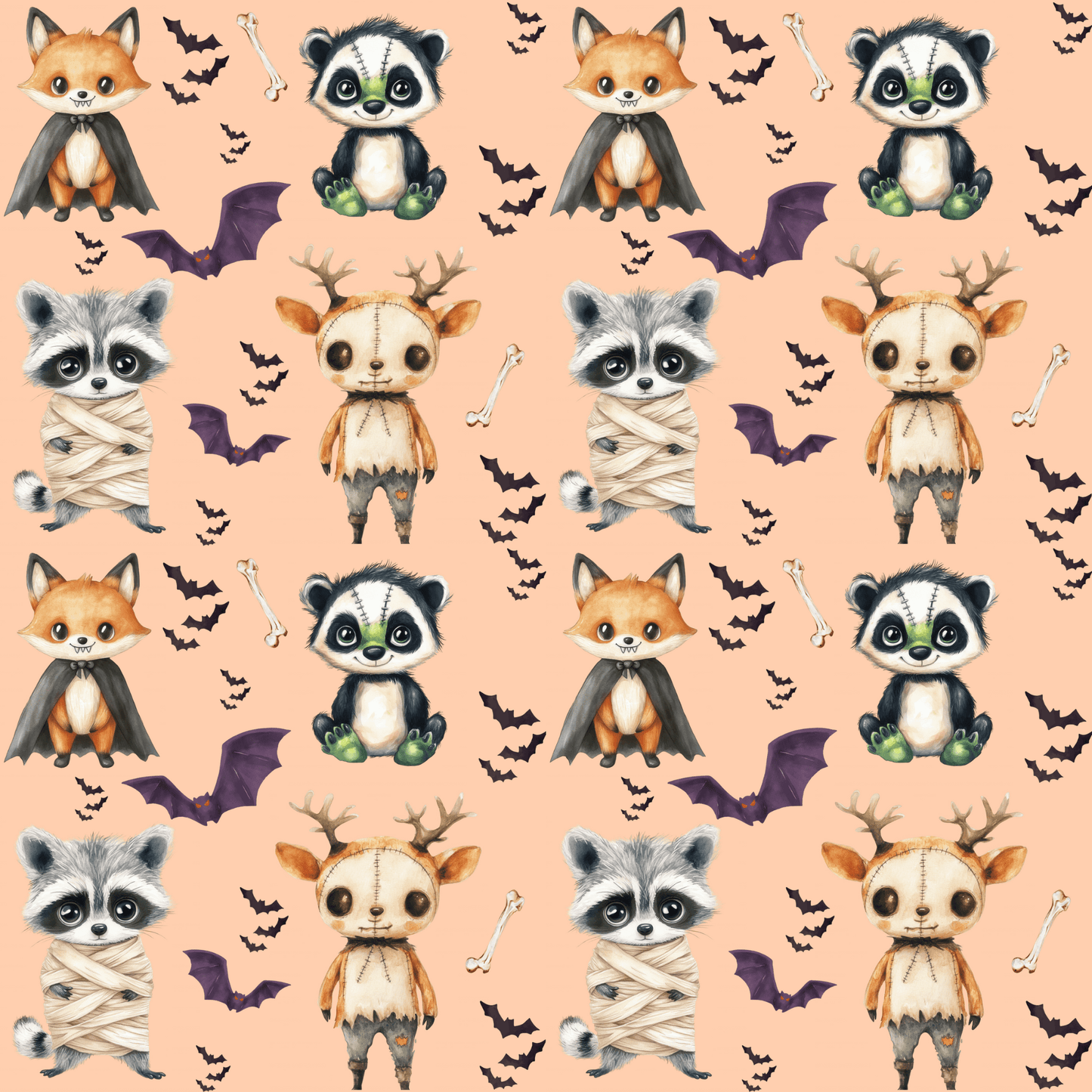 Boop or Boo – Halloween Critter Parade Wrapping Paper