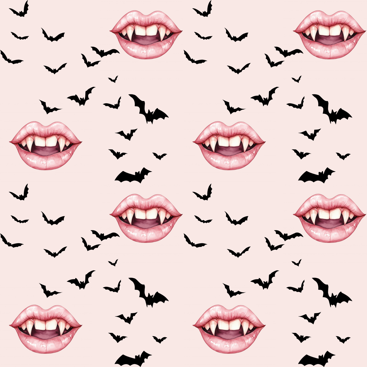 Vamp It Up – Fanged Lips & Bat Kisses Wrapping Paper