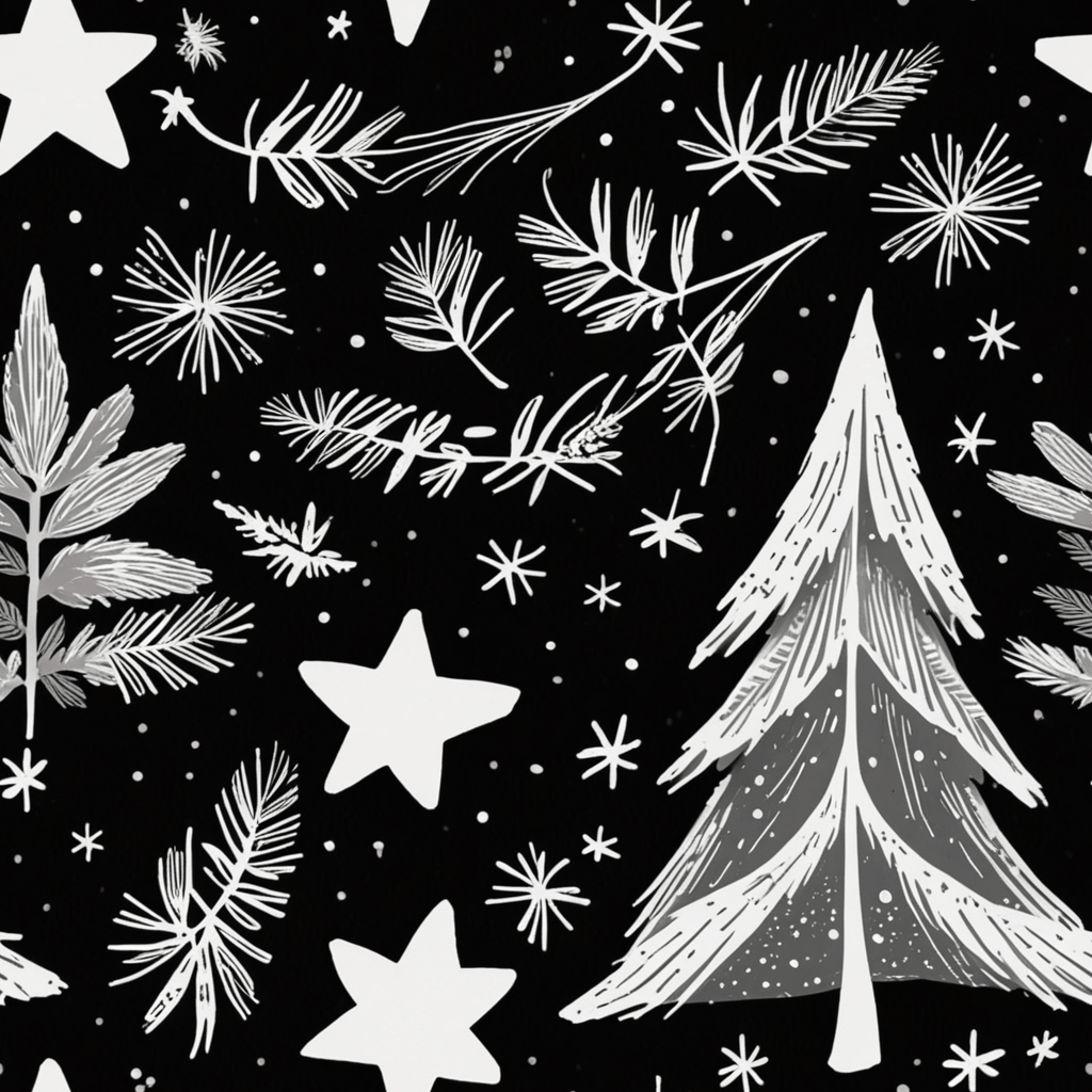 Monochrome Magic – Black & White Winter Wrapping Paper