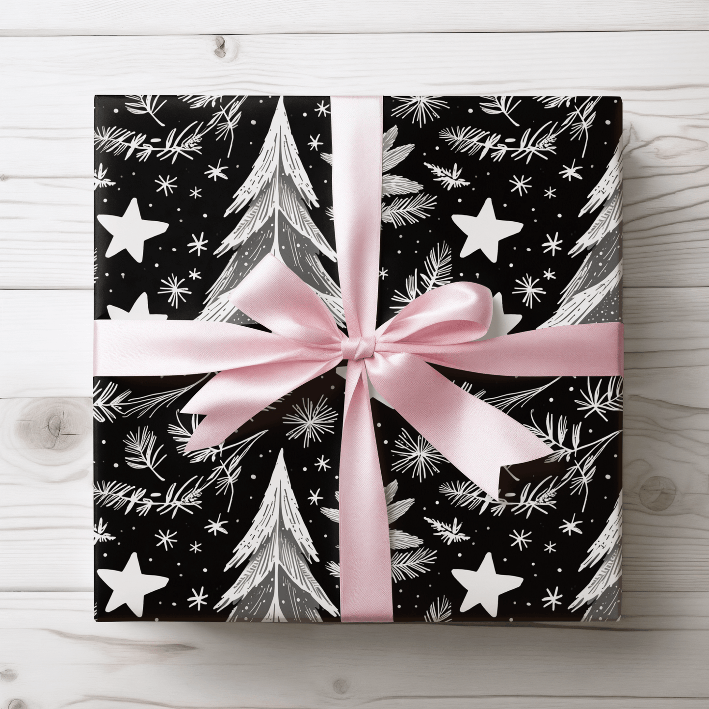 Monochrome Magic – Black & White Winter Wrapping Paper