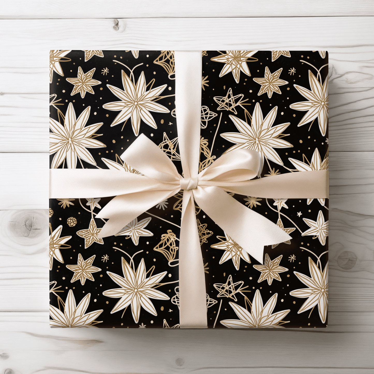 Gilded Twinkle – Luxe Starry Holiday Wrapping Paper