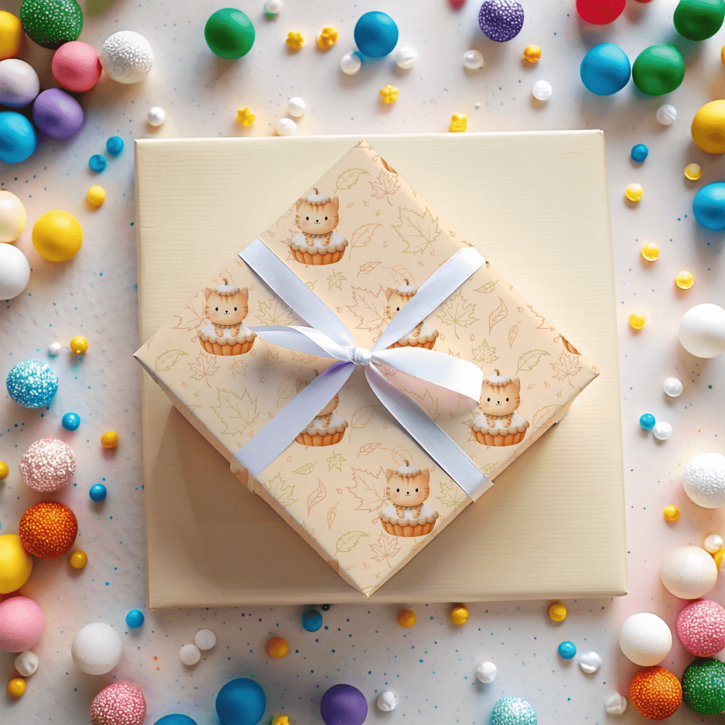 Pumpkin Meow - licious – Thanksgiving Kitty Pie Wrapping Paper