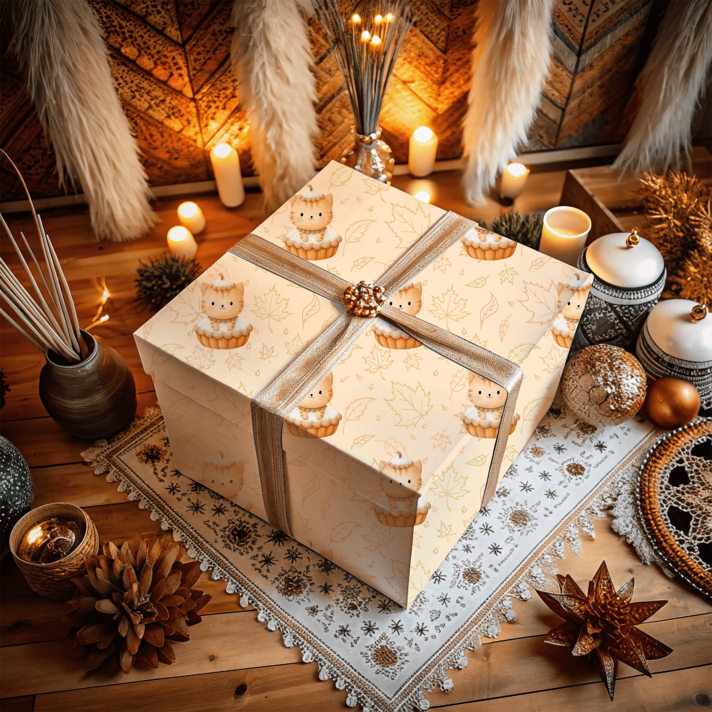 Pumpkin Meow - licious – Thanksgiving Kitty Pie Wrapping Paper