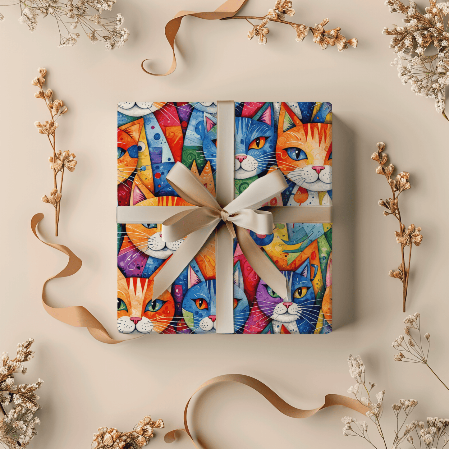 Meowgical Mosaic – Rainbow Cat Wrapping Paper