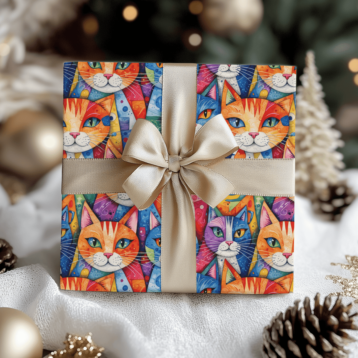 Meowgical Mosaic – Rainbow Cat Wrapping Paper