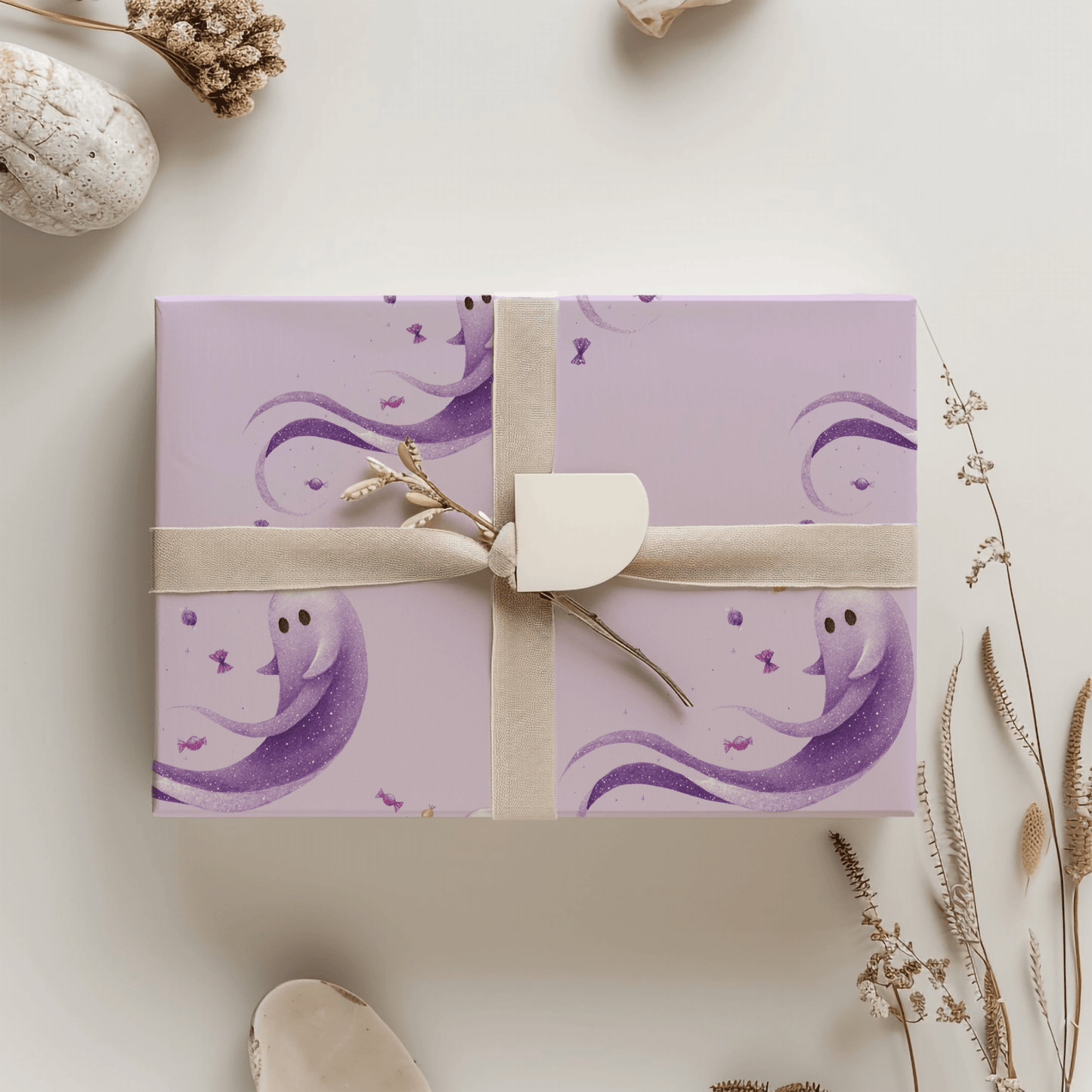 Ghosted & Gorgeous – Pastel Halloween Wrapping Paper