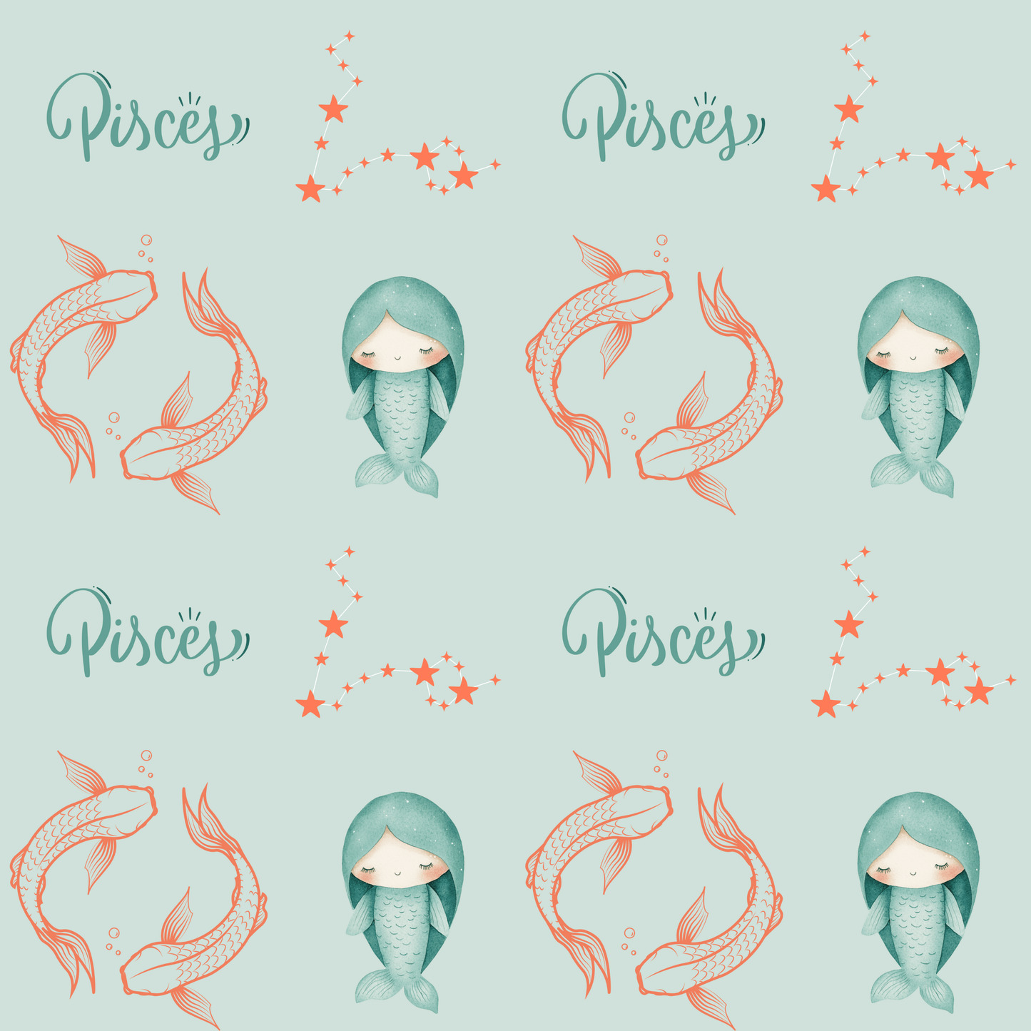 Pisces in Pastels – Dreamy Zodiac Wrapping Paper
