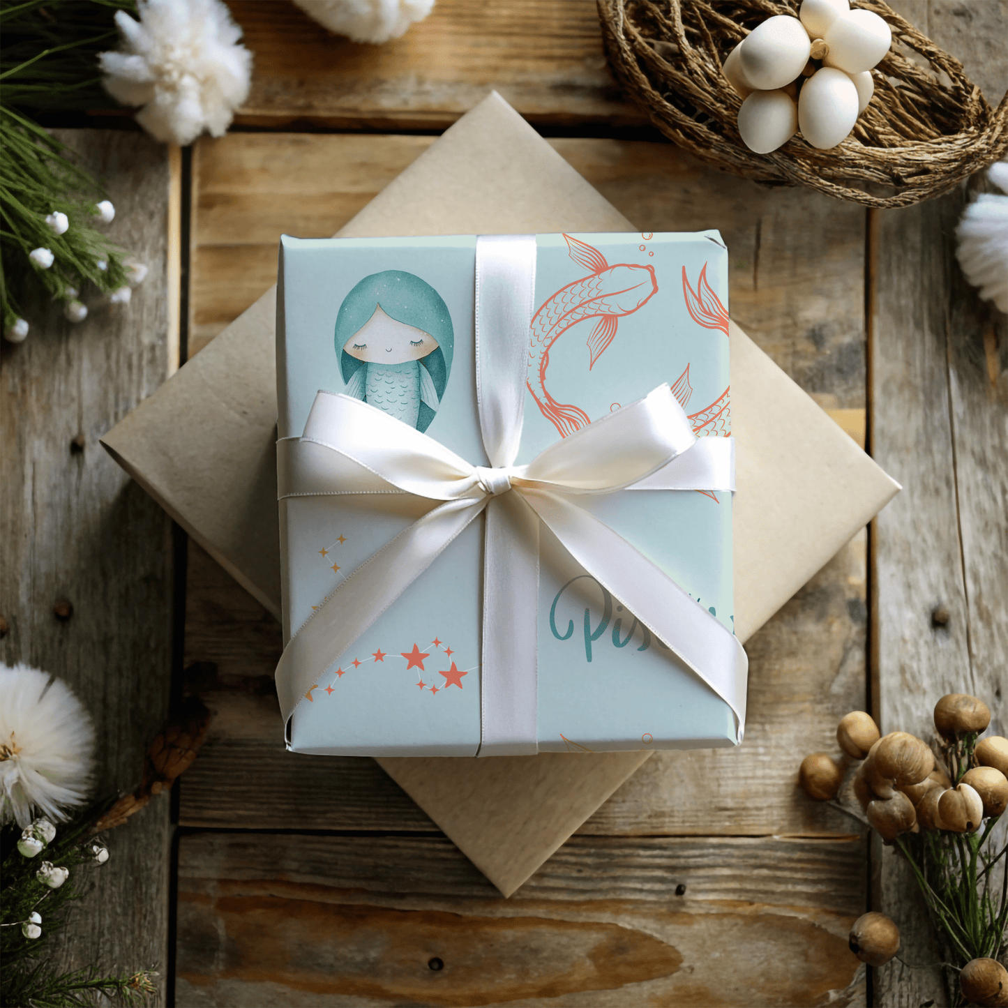 Pisces in Pastels – Dreamy Zodiac Wrapping Paper