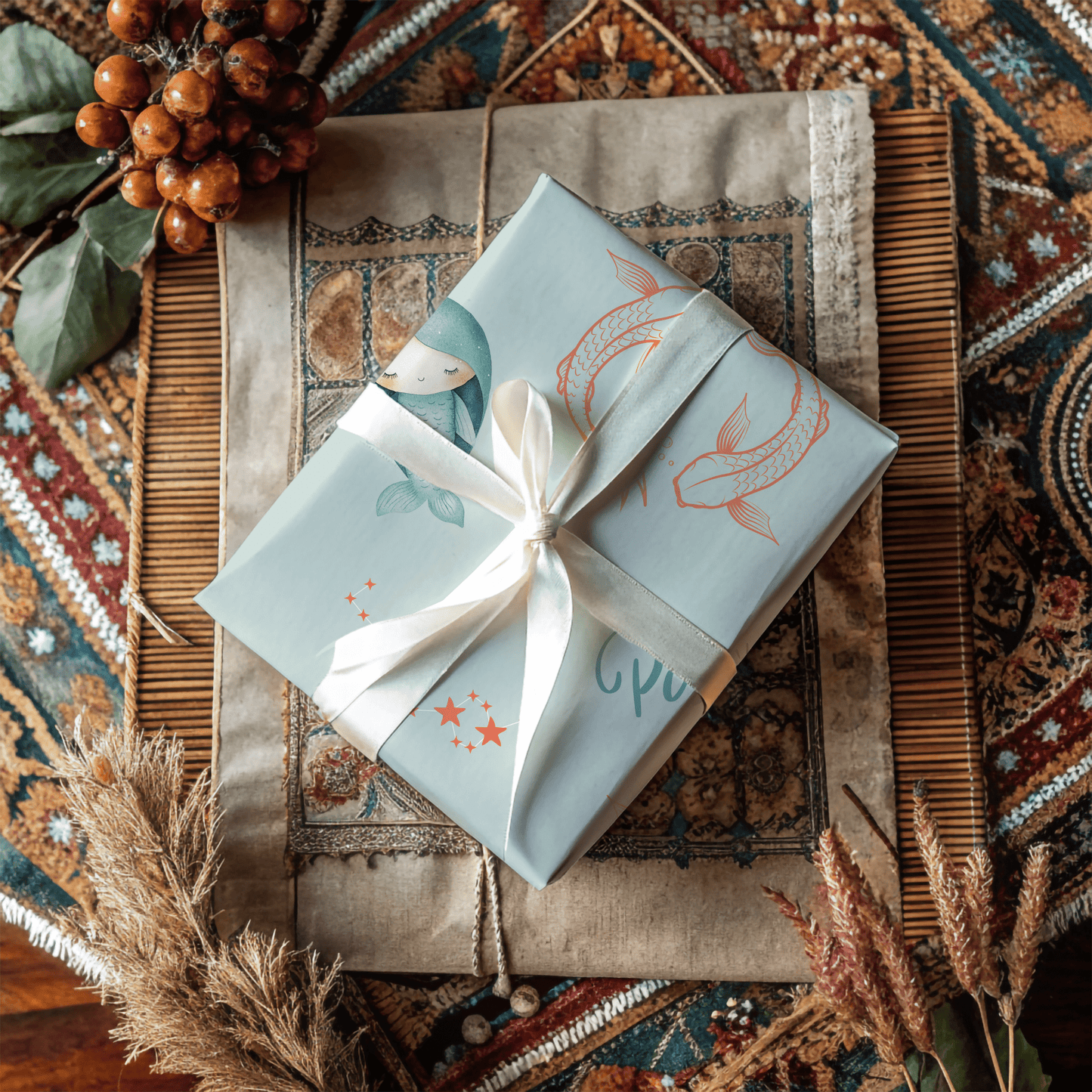 Pisces in Pastels – Dreamy Zodiac Wrapping Paper