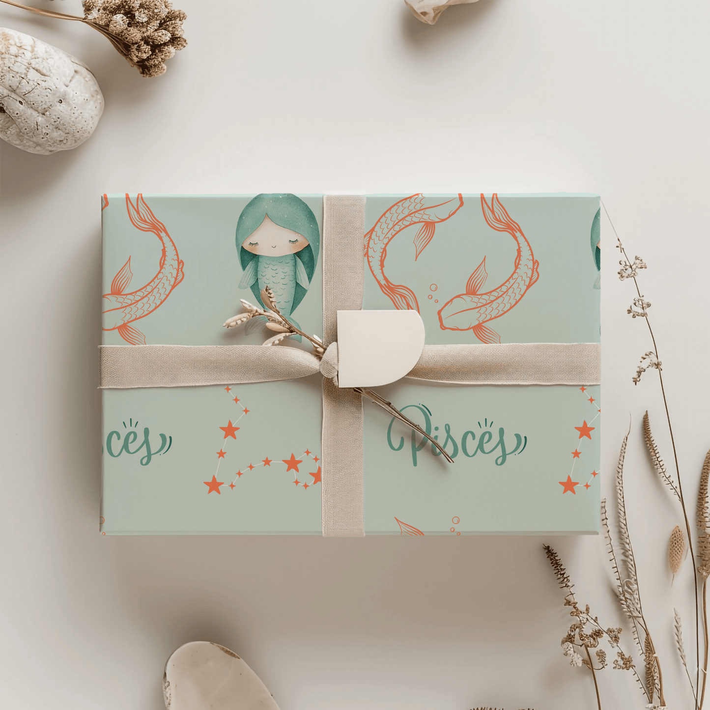 Pisces in Pastels – Dreamy Zodiac Wrapping Paper