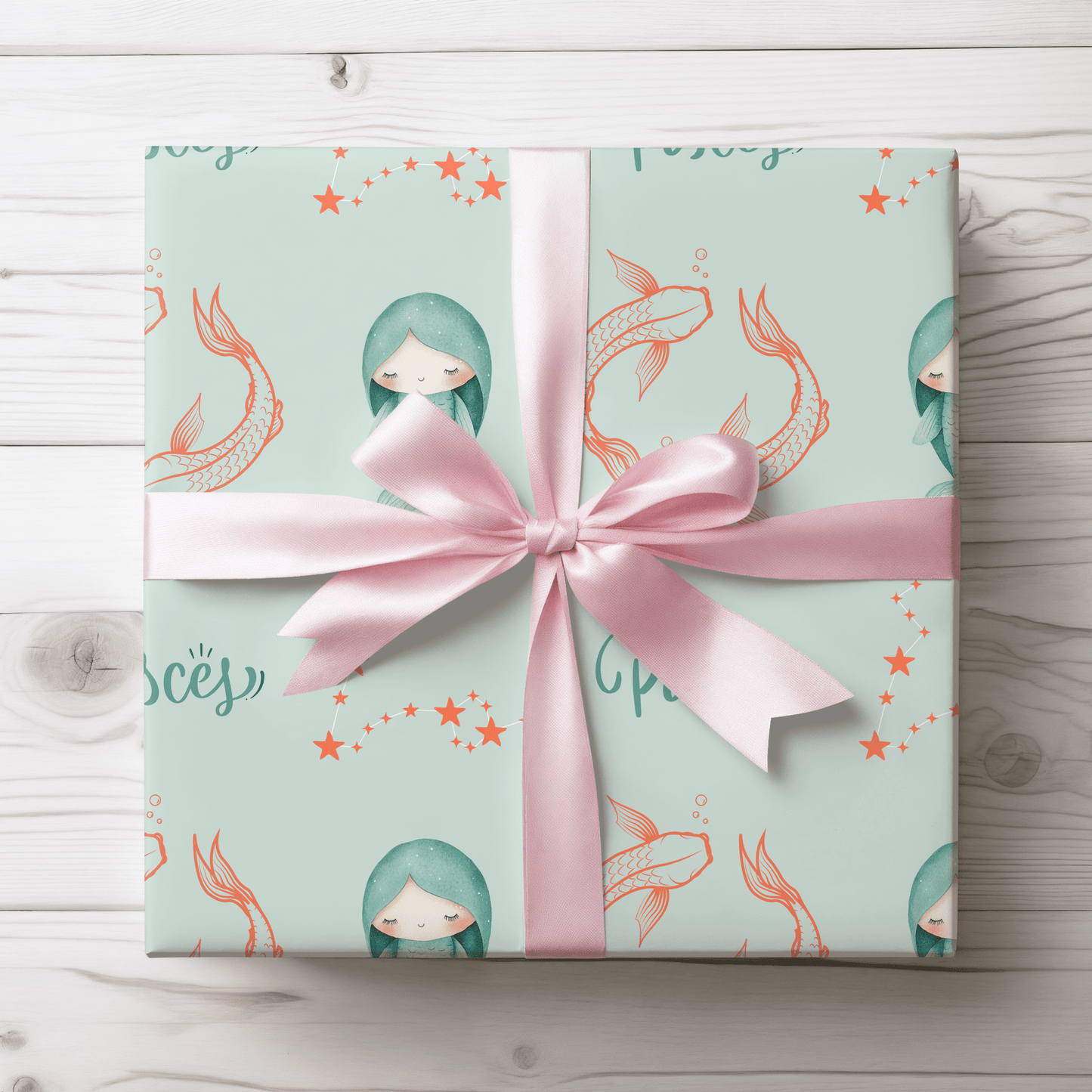 Pisces in Pastels – Dreamy Zodiac Wrapping Paper