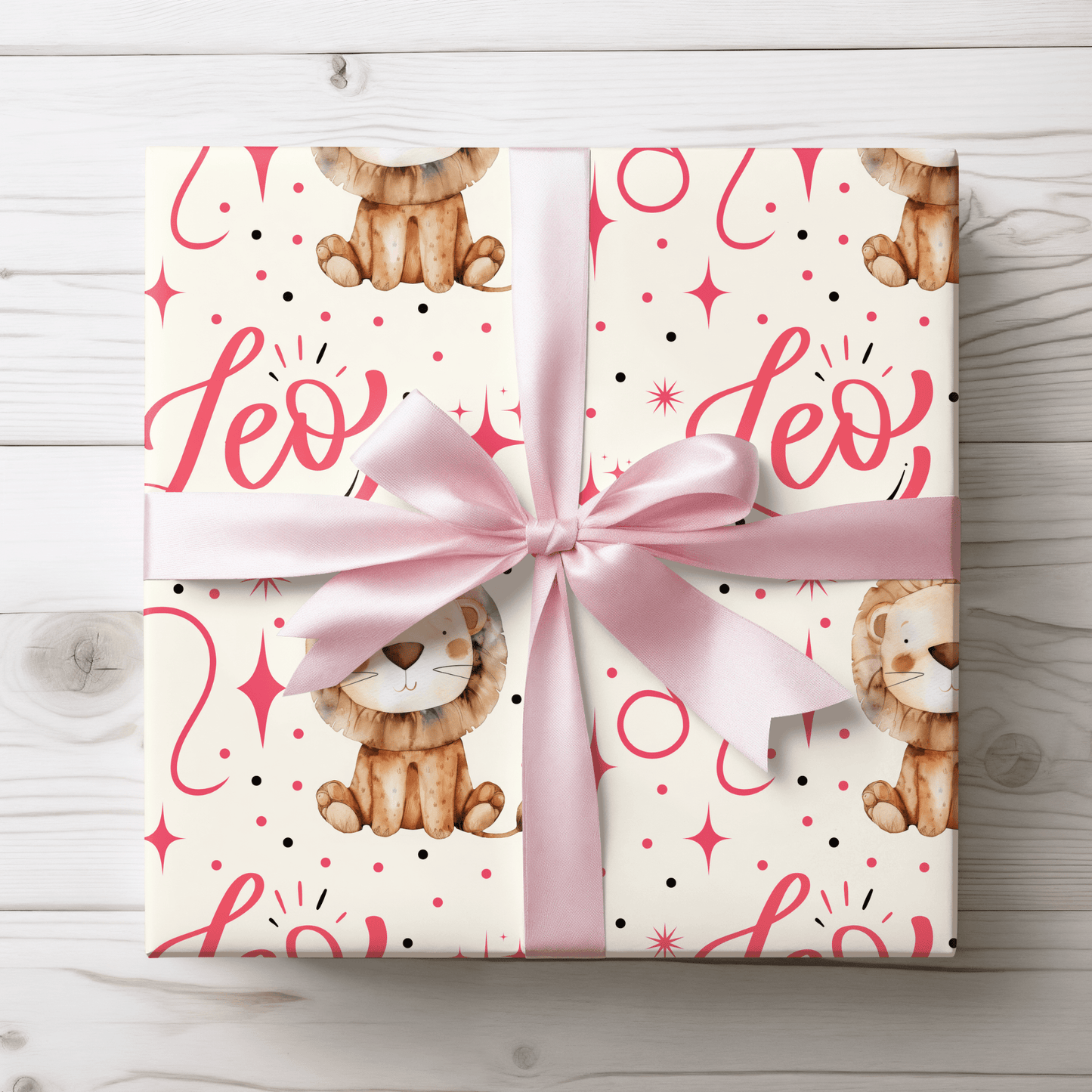 Lionhearted Luxe – Leo Zodiac Wrapping Paper