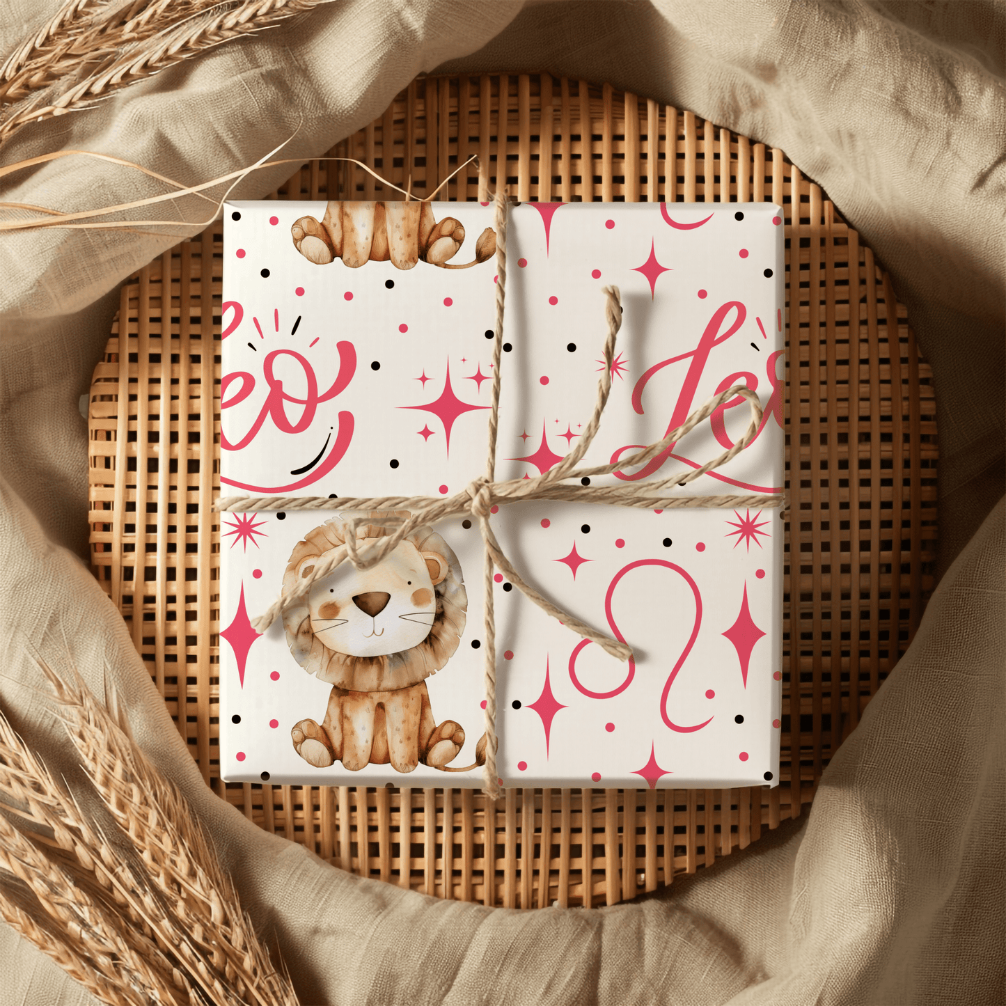 Lionhearted Luxe – Leo Zodiac Wrapping Paper