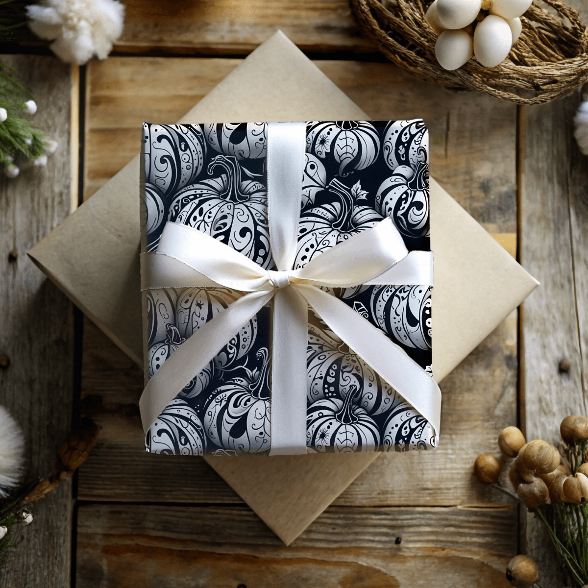 Pumpkin Noir – Gothic Glam Wrapping Paper