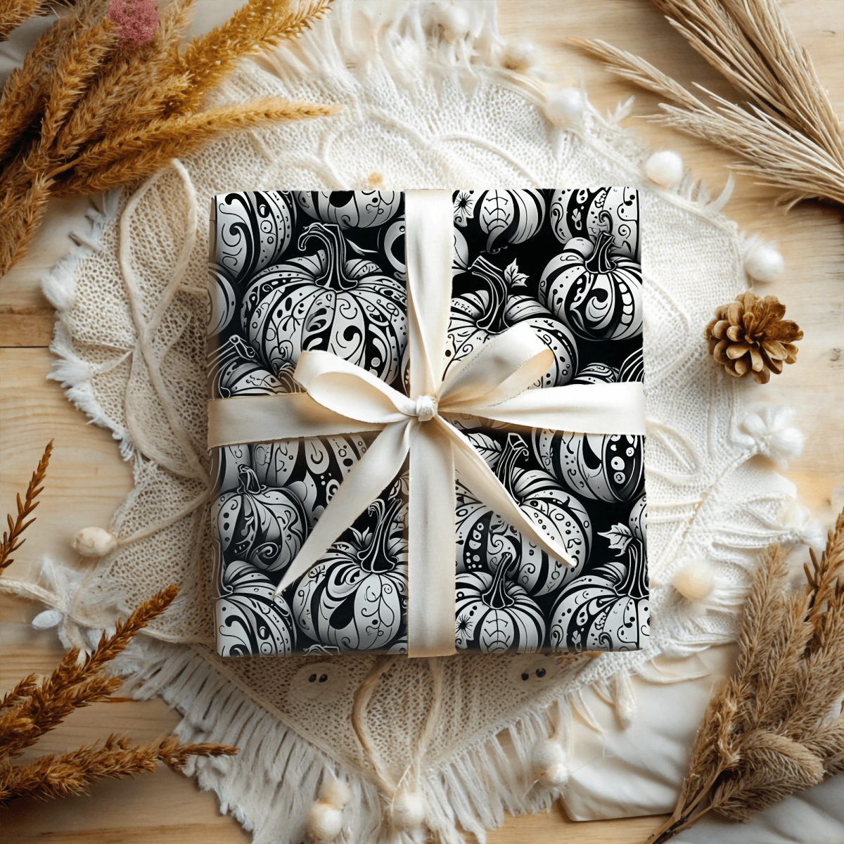 Pumpkin Noir – Gothic Glam Wrapping Paper
