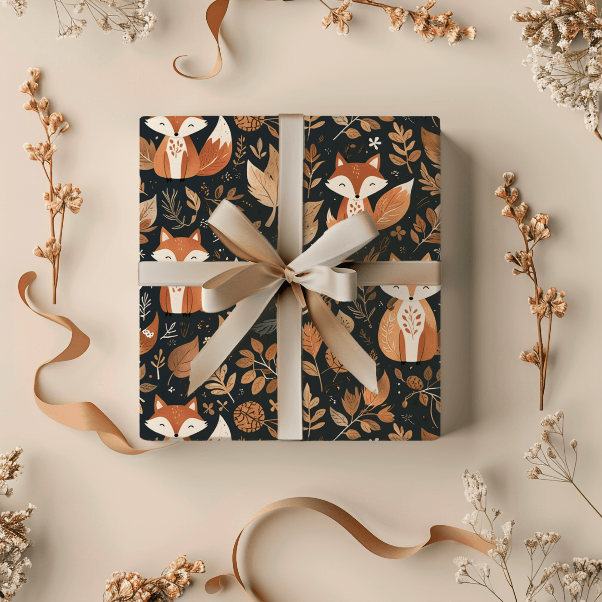 Foxy Fallin’ – Woodland Autumn Wrapping Paper