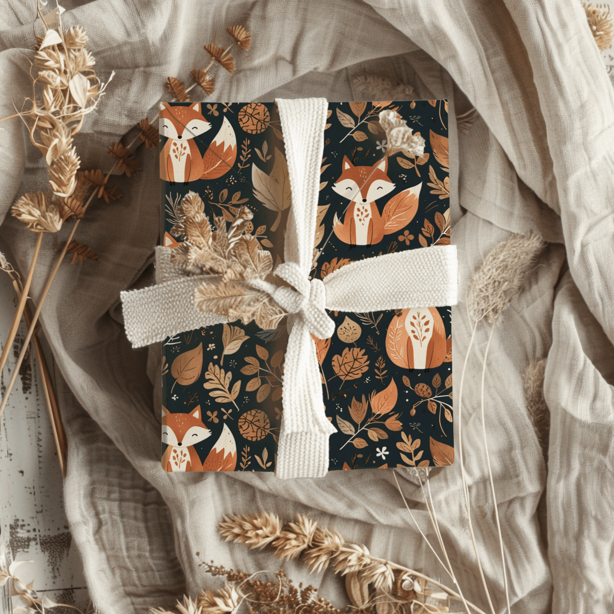 Foxy Fallin’ – Woodland Autumn Wrapping Paper