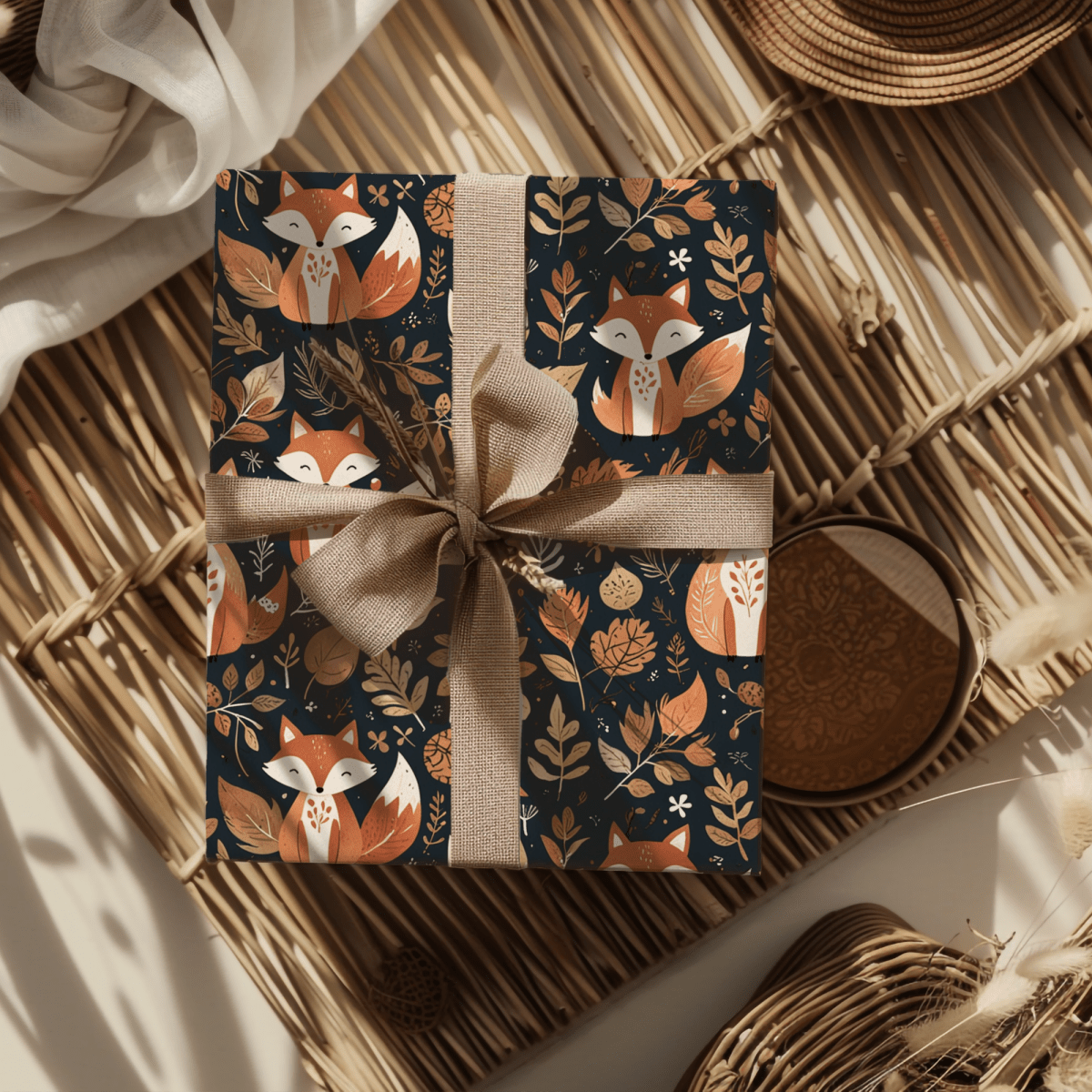 Foxy Fallin’ – Woodland Autumn Wrapping Paper
