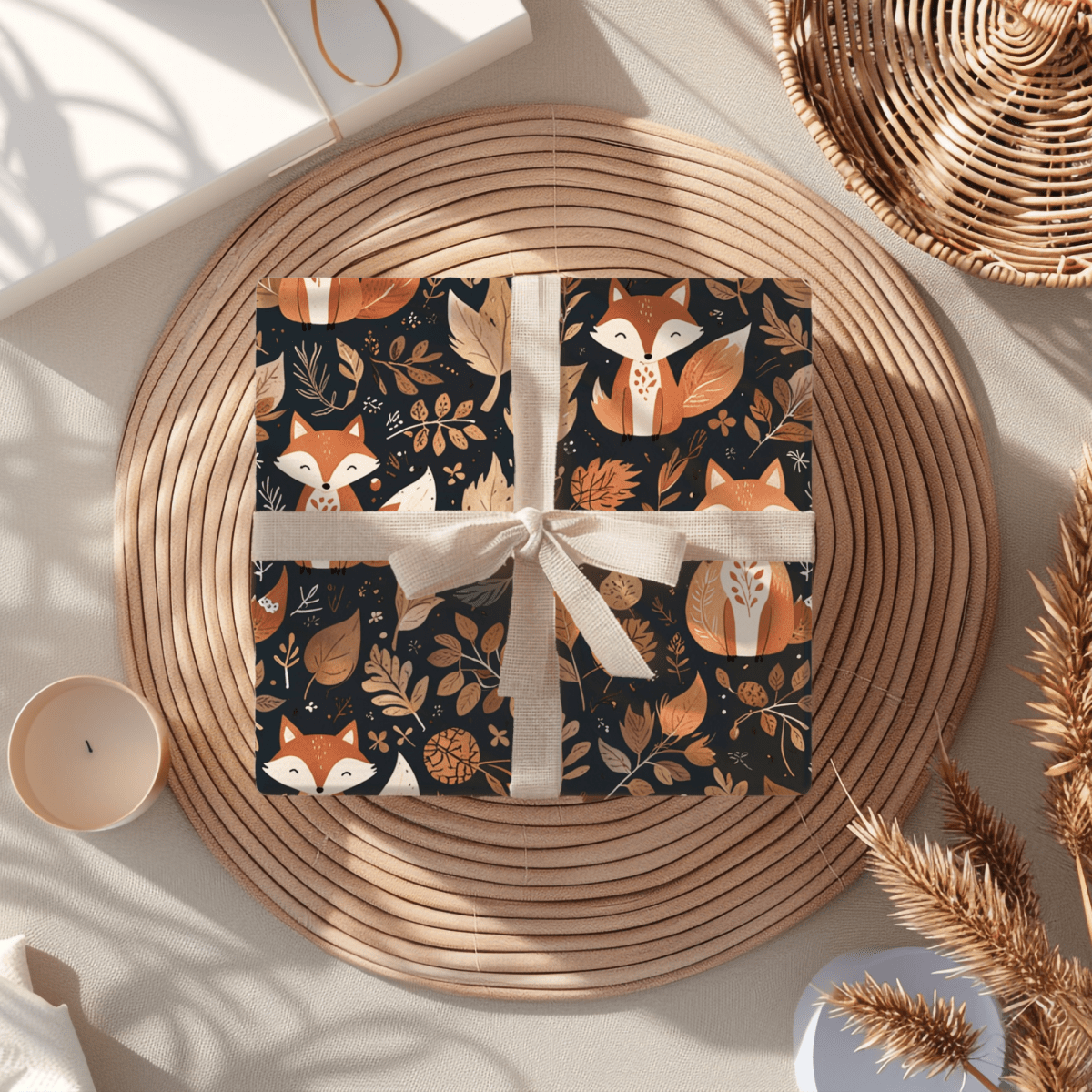 Foxy Fallin’ – Woodland Autumn Wrapping Paper