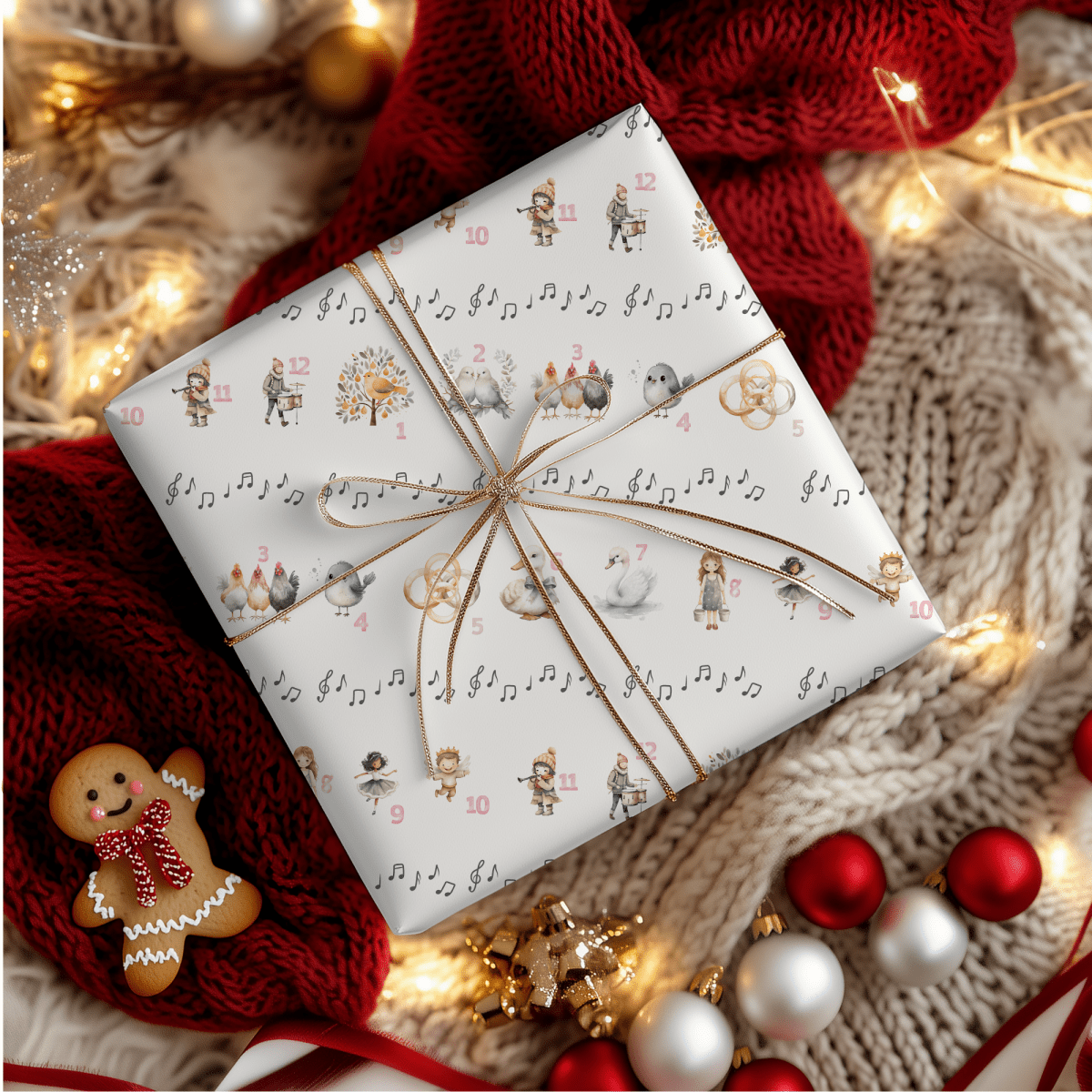 12 Days of Christmas – Classic Carol Wrapping Paper