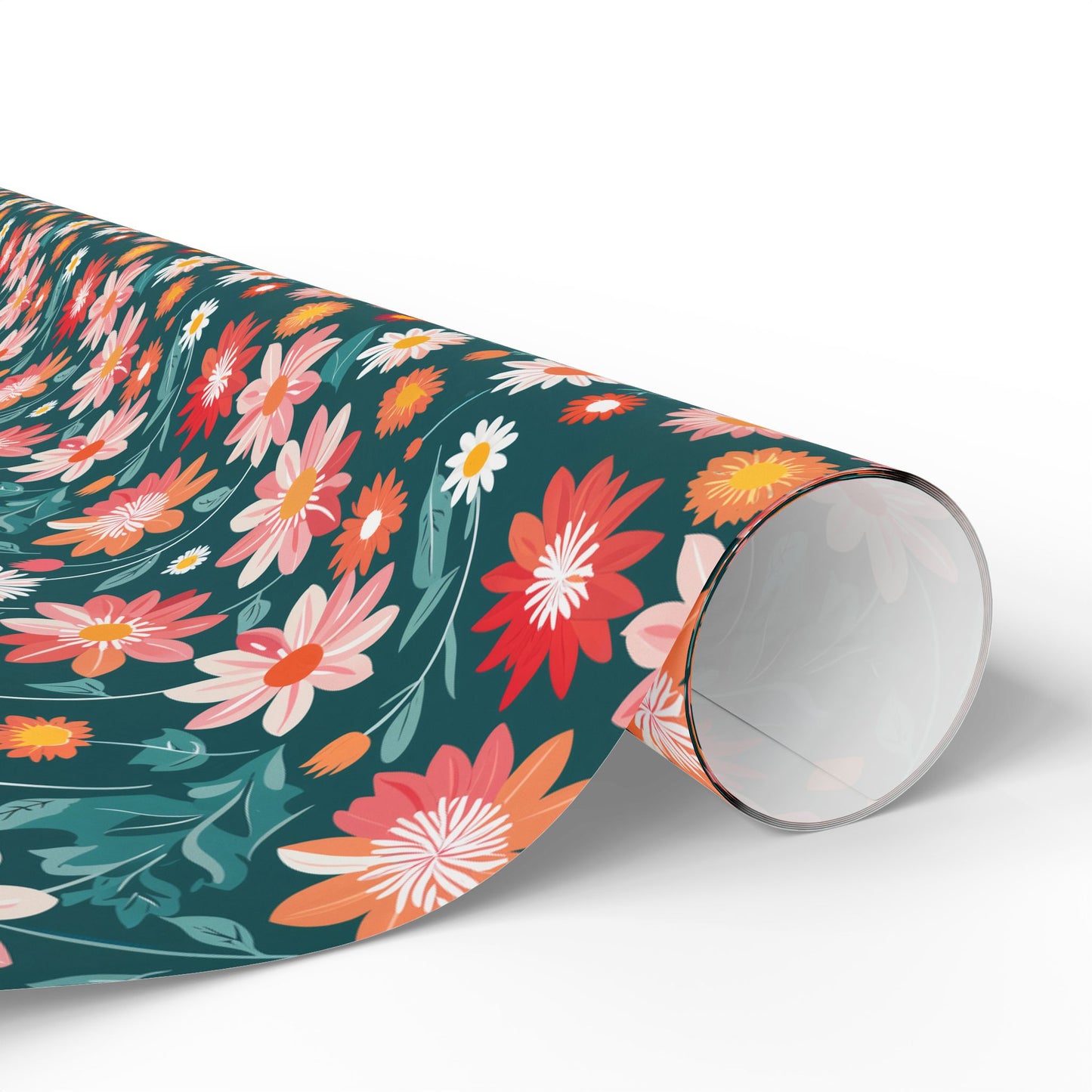 Pink & Peach Floral Wrapping Paper Roll